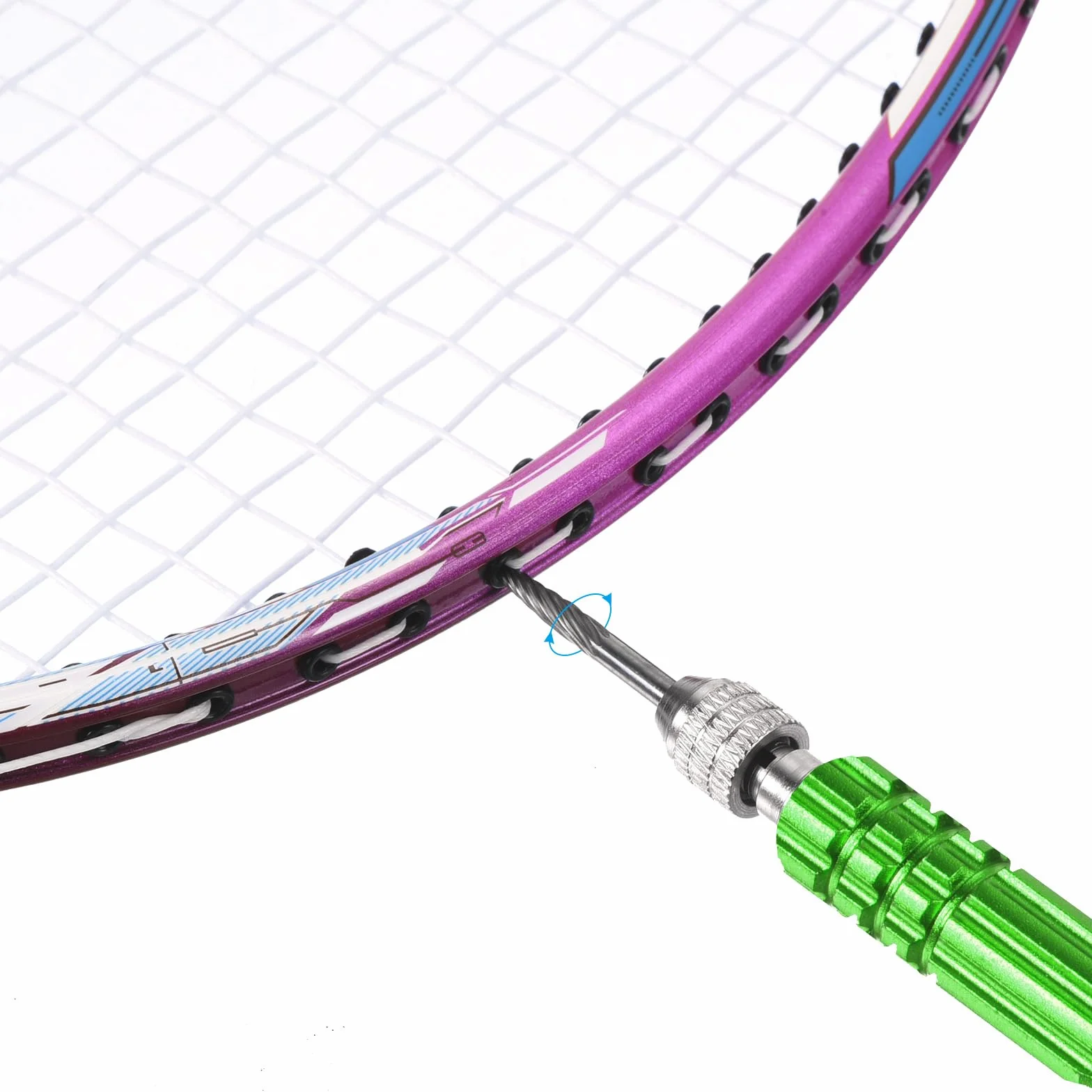PATIKIL Bádminton Ojales Removedor Herramienta Inoxidable Acero Raqueta Claro Verde