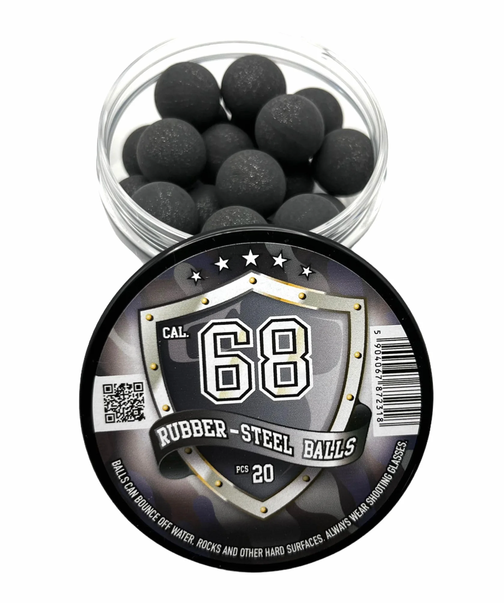 Rubber-Steel Balls 68 Caliber Paintball Reballs Training Defense