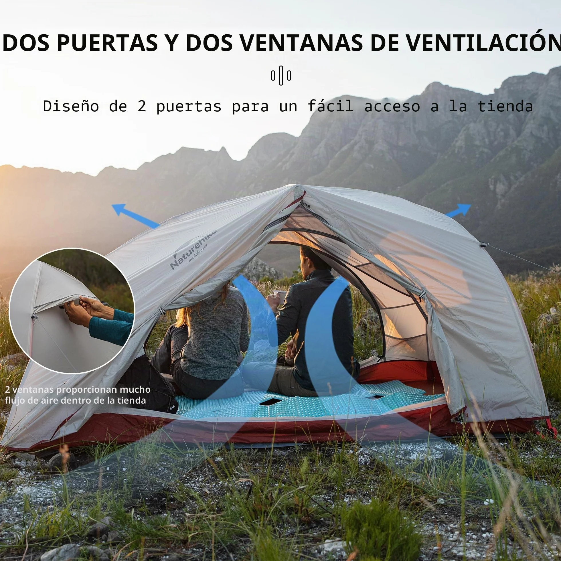 Naturehike Star-River Tienda de Campaña Ultraligera Doble Capa 2 Personas Impermeable Mochilero