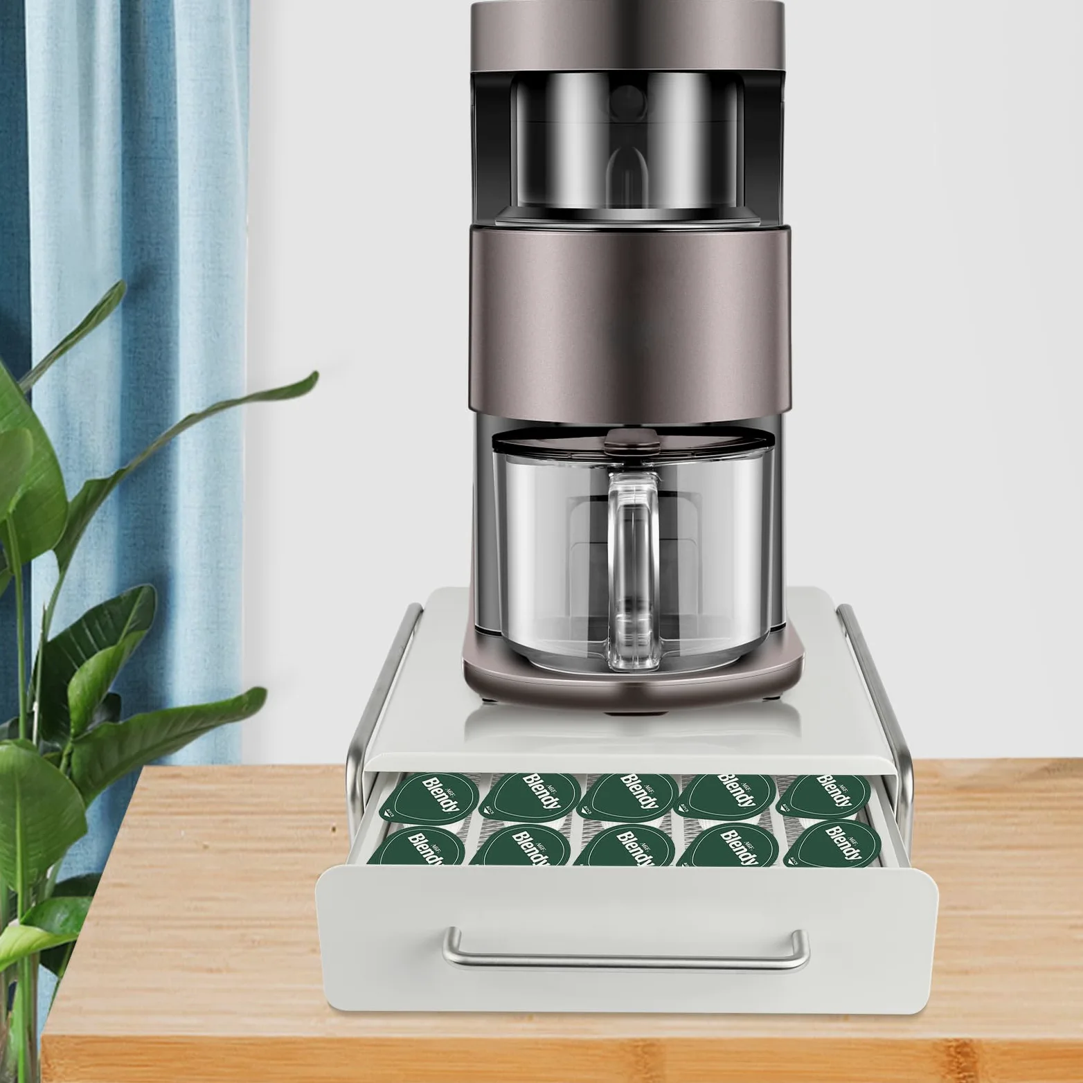 Cajones para Cápsulas de Café, Organizador para Cápsulas Dolce Gusto Capas Dispensador de Capsulas con Soporte de Máquina de Café, Cajón para Almacenar, Portacápsulas (30.5 * 31.5 * 10cm/36,blanco)
