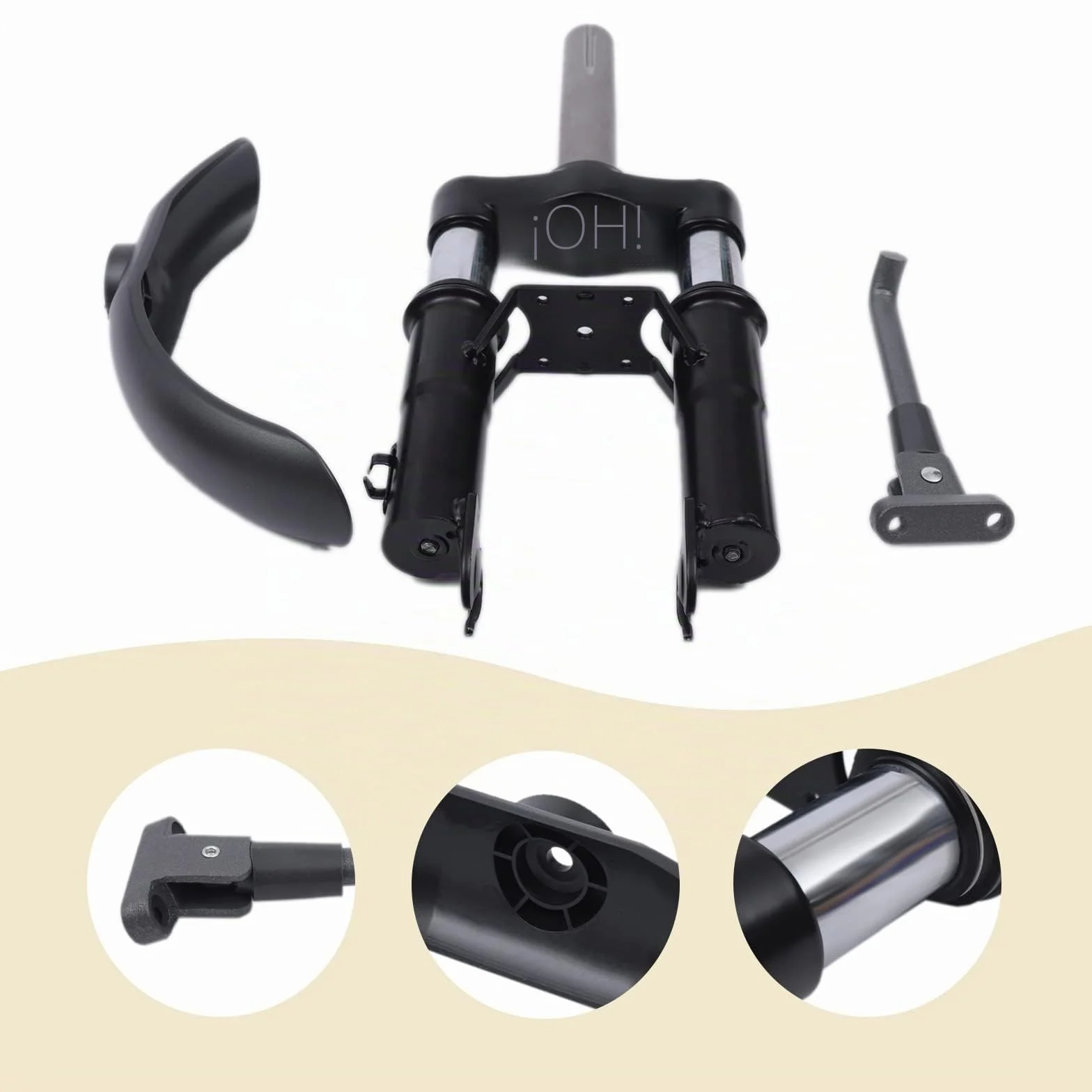 Juego de amortiguadores para patinete eléctrico Xiaomi M365/1S/Pro/Pro2/Mi3 - Horquilla delantera con suspensión, soporte y guardabarros, aleación de aluminio, repuesto para accesorios de