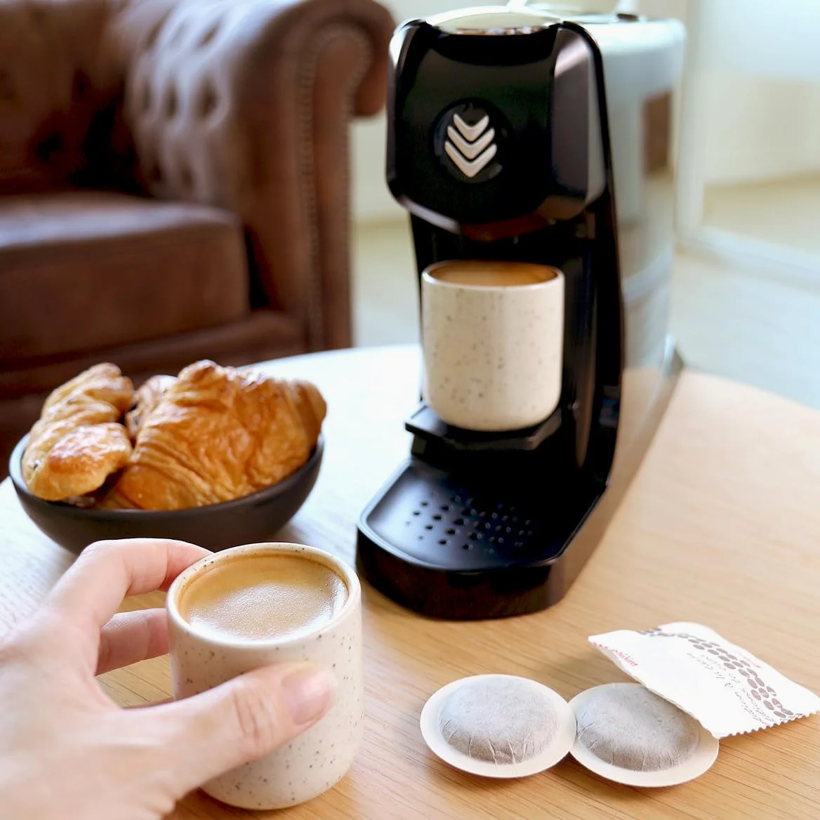 Malongo Máquina de cápsulas Expresso EOH negra, fabricada en Francia