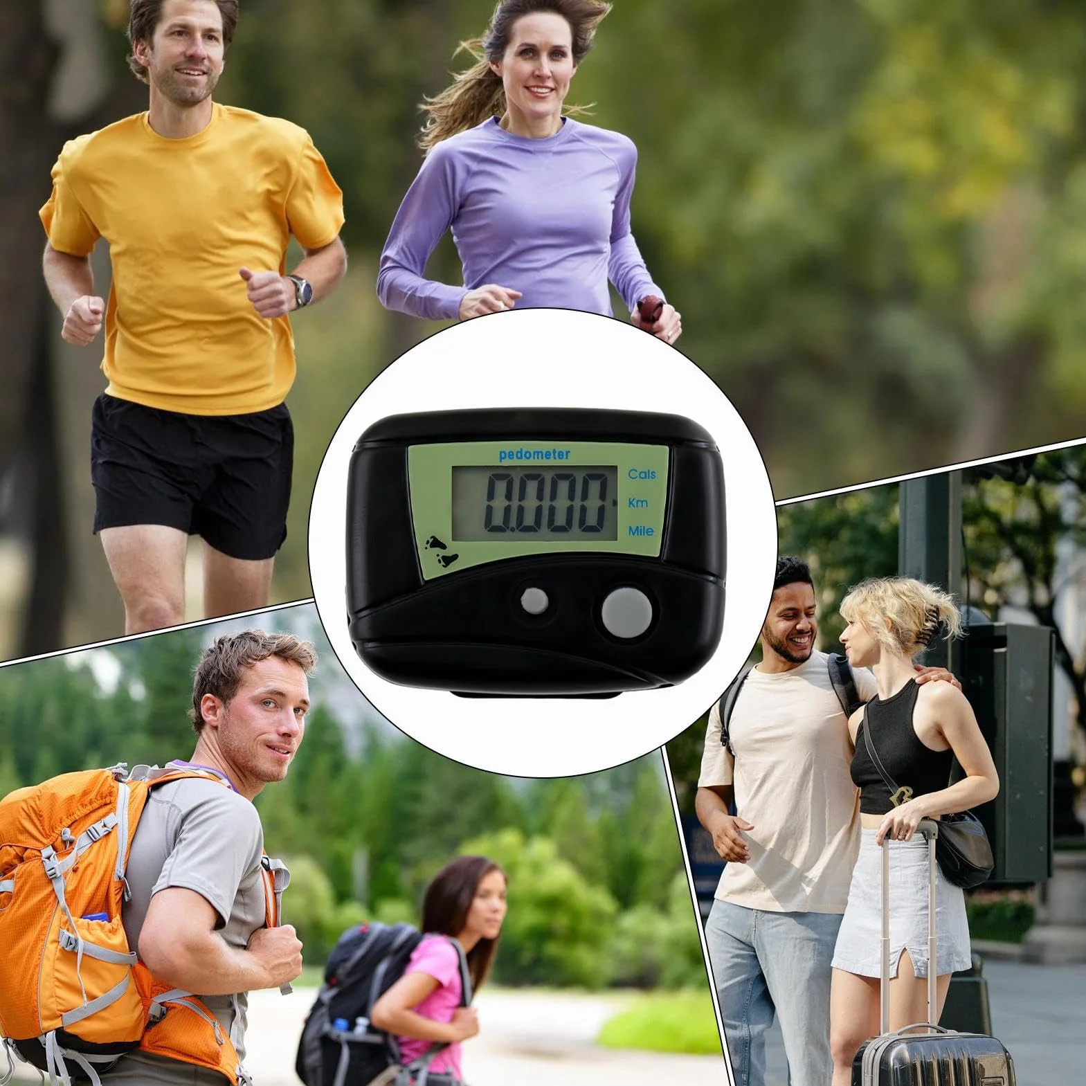 Podómetro para Caminar con Pantalla LCD, Monitor de Distancia y Seguimiento de Pasos