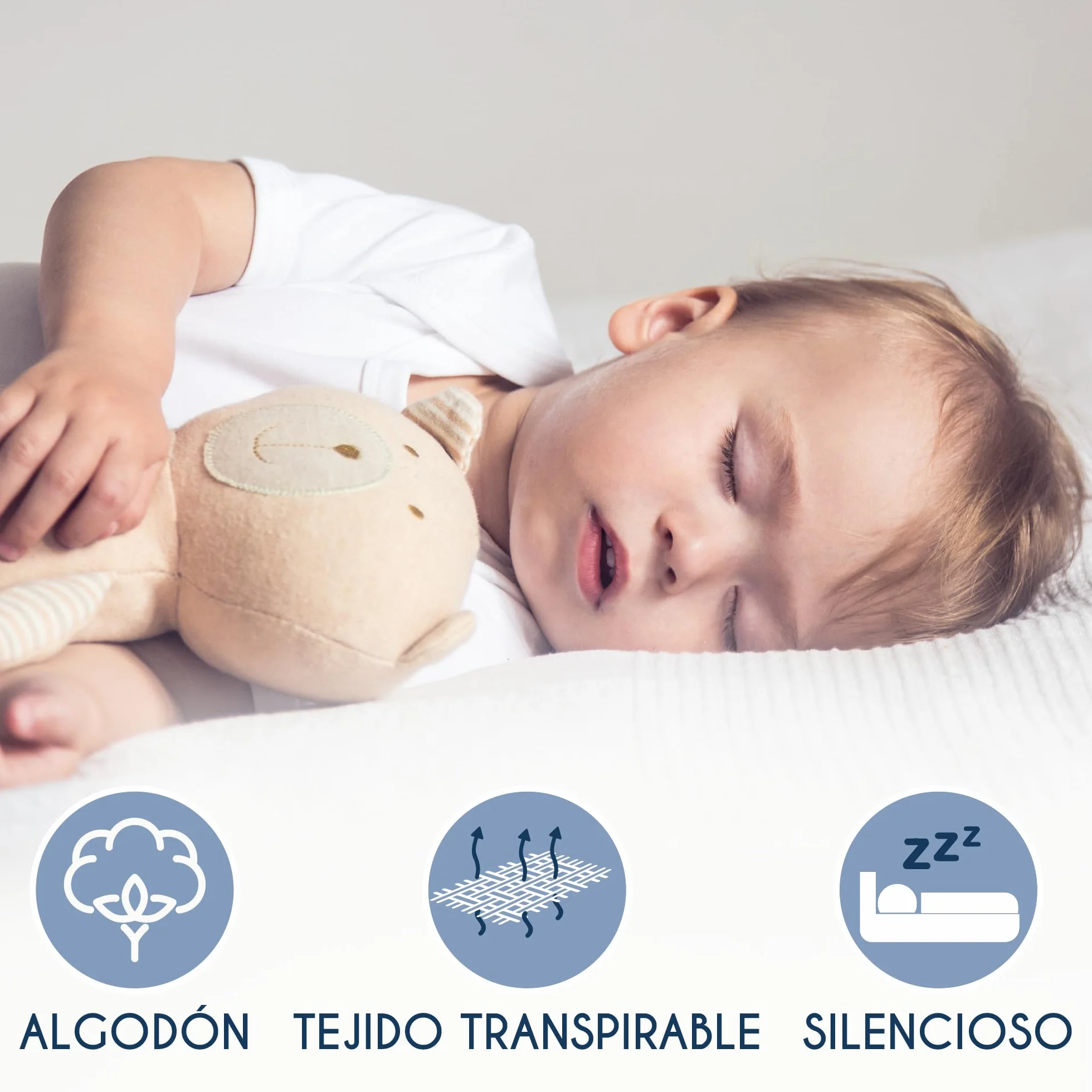 Protector Cuna 120x60 Impermeable Dreamzie OEKO TEX Hipoalergénico Anti-bacteriano Anti-acaros