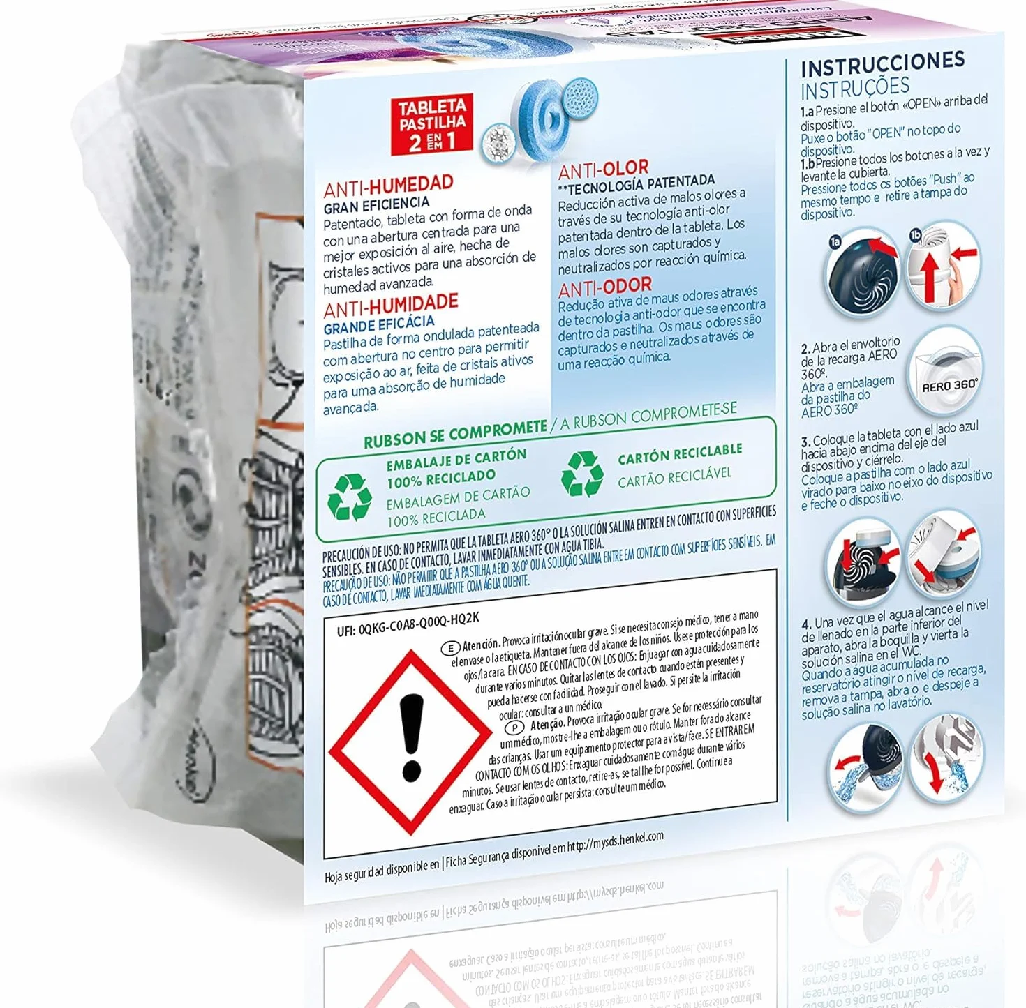 Rubson AERO 360º Recambios Jardín de Lavanda para deshumidificador, aromaterapia, neutralizador de olores ultraabsorbente, 1 unidad (450 g)