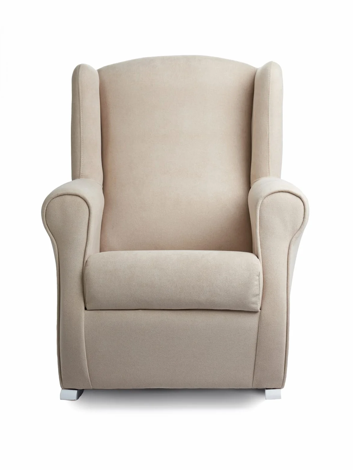 Sillón Lactancia Roma Butaca Balancín 100x74x77 cm Tela Antimanchas Beige Blanco