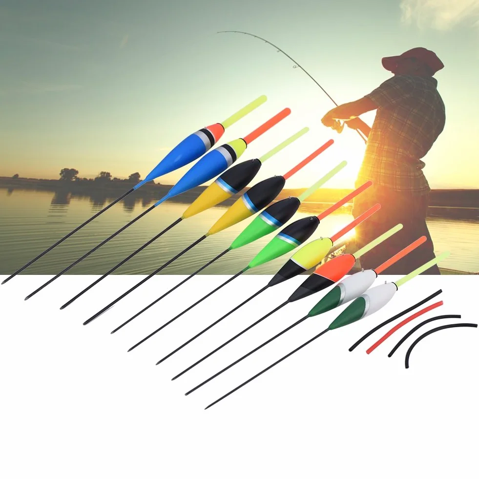 DEWIN Anzuelos de Pesca Flotador Flota Bobbers Ganchos Agua Dulce (10Pcs)