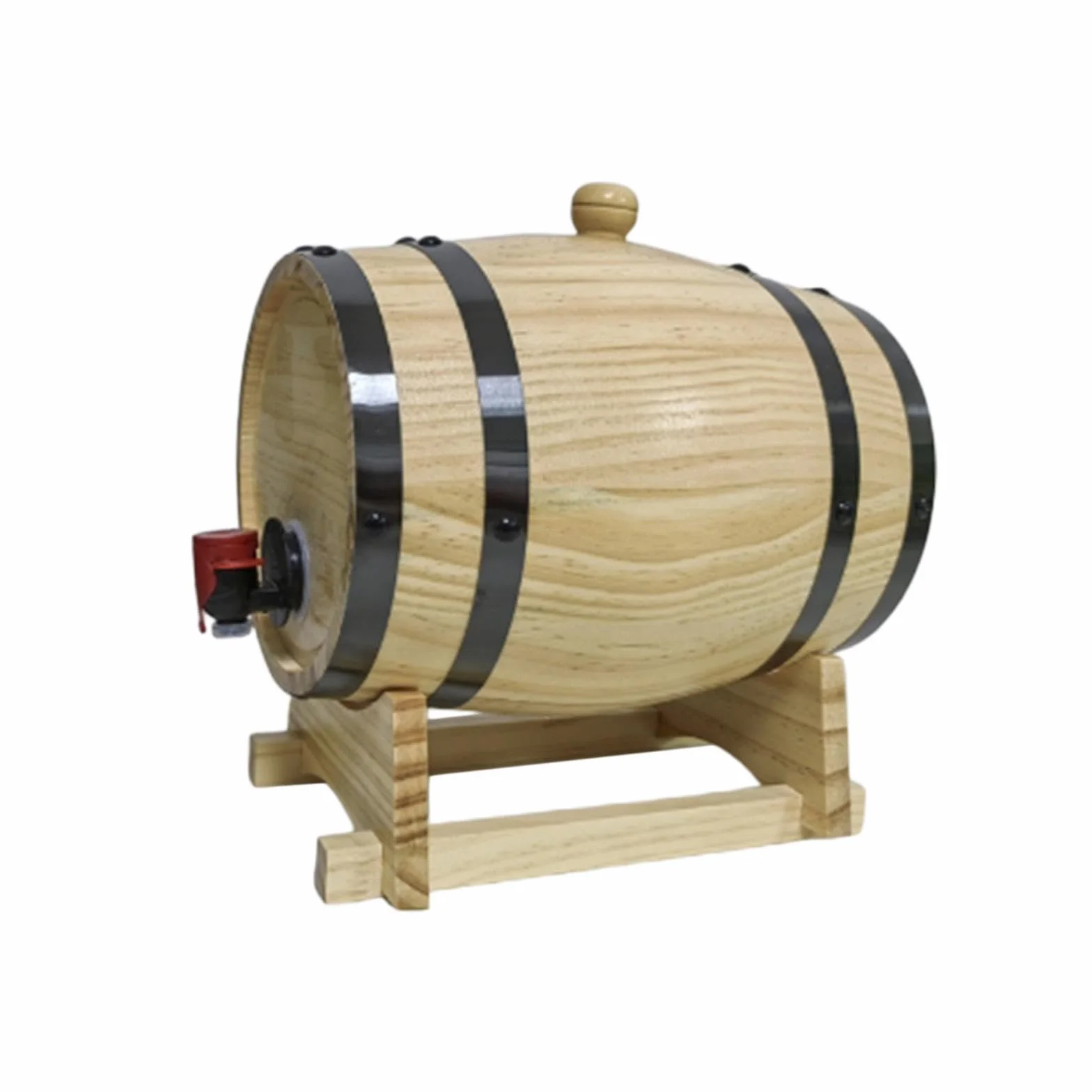 MagiDeal Barril de Vino de Madera de 1L/1,5 l/3L, Barril de Cerveza de Gran Capacidad, Barril de envejecimiento de Roble, Barril de Whisky, Barril de, 3L