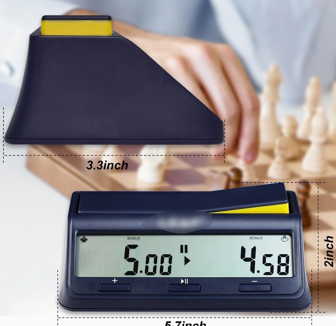 Temporizadores de cocina para cocinar, temporizador de cuenta regresiva, reloj de ajedrez digital con función de alarma para juego de mesa profesional