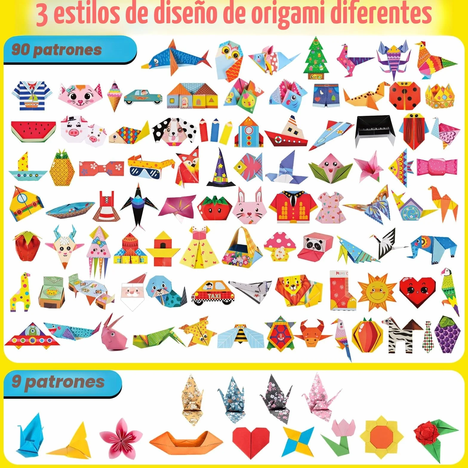 260 hojas de papel de origami, juego de origami para niños de 6 a 12 años con 99 patrones y libro de guía, kits de manualidades de papel plegable, suministros para niños y niñas, juguetes, avión de