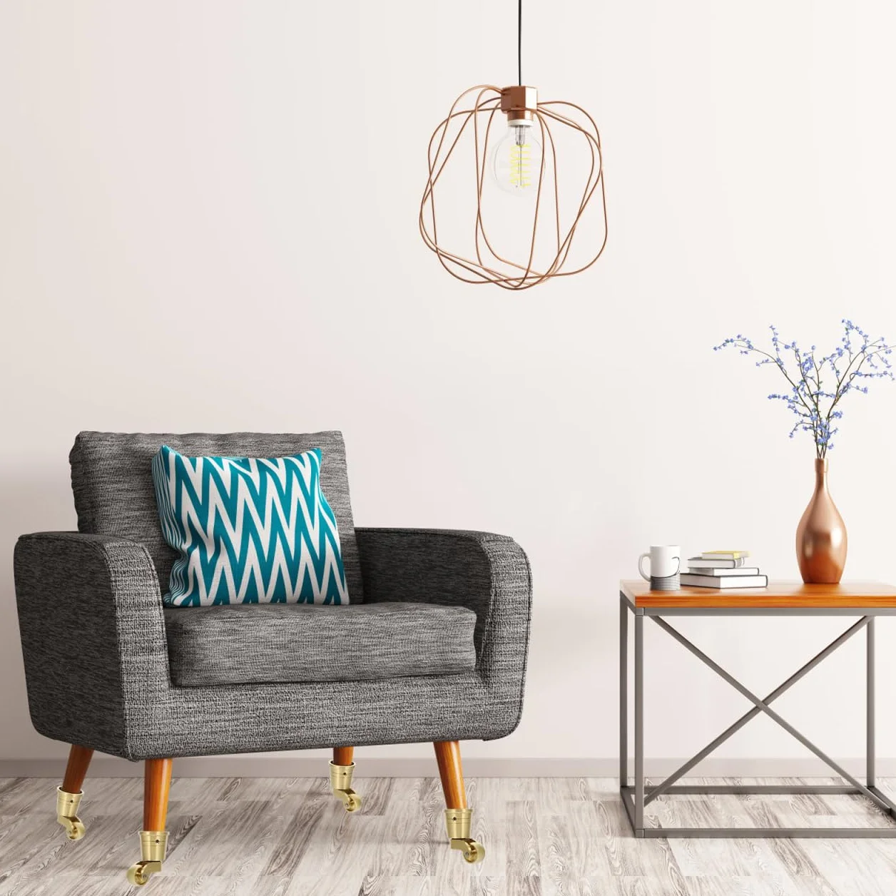 Ruedas giratorias de latón para muebles, sillas y sofá