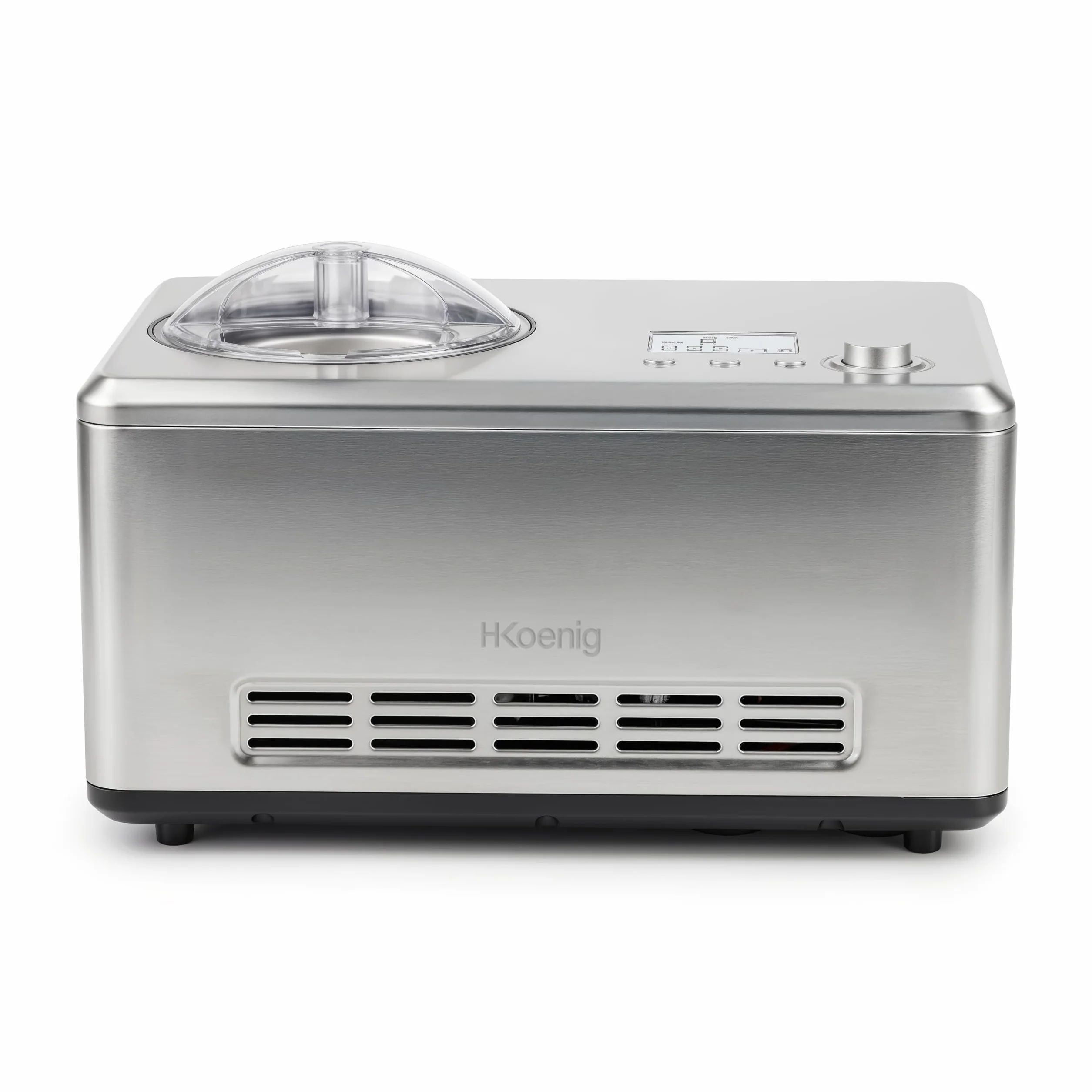 H.Koenig Heladera Profesional HF320, Heladera Eléctrica 2L, 180 W, Enfriadora, Preparación Rápida, Compresor - Yogur helado, Sorbetes y Helados