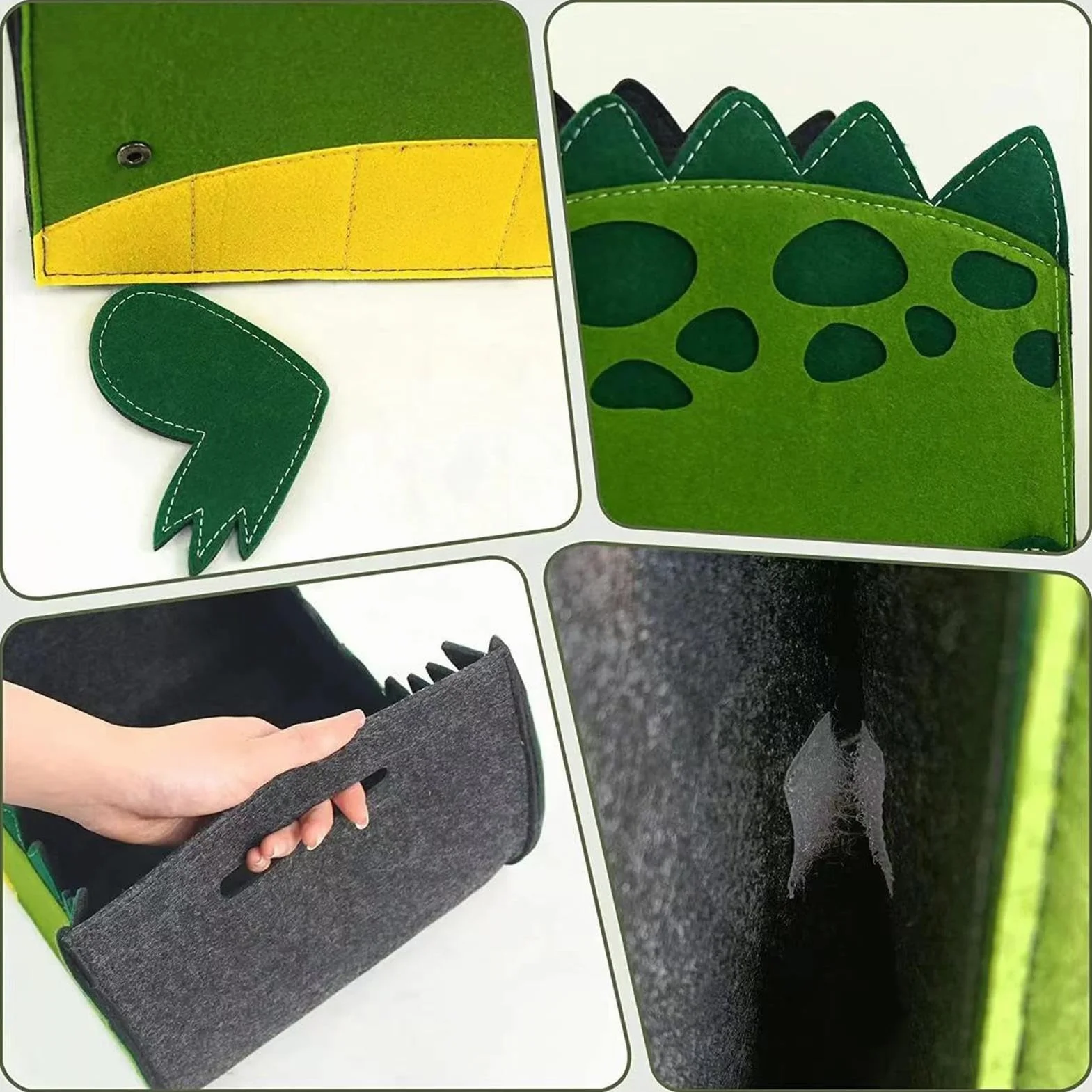 Lambo Cajas de almacenamiento plegables de fieltro con patrón de cocodrilo, cestas grandes para juguetes