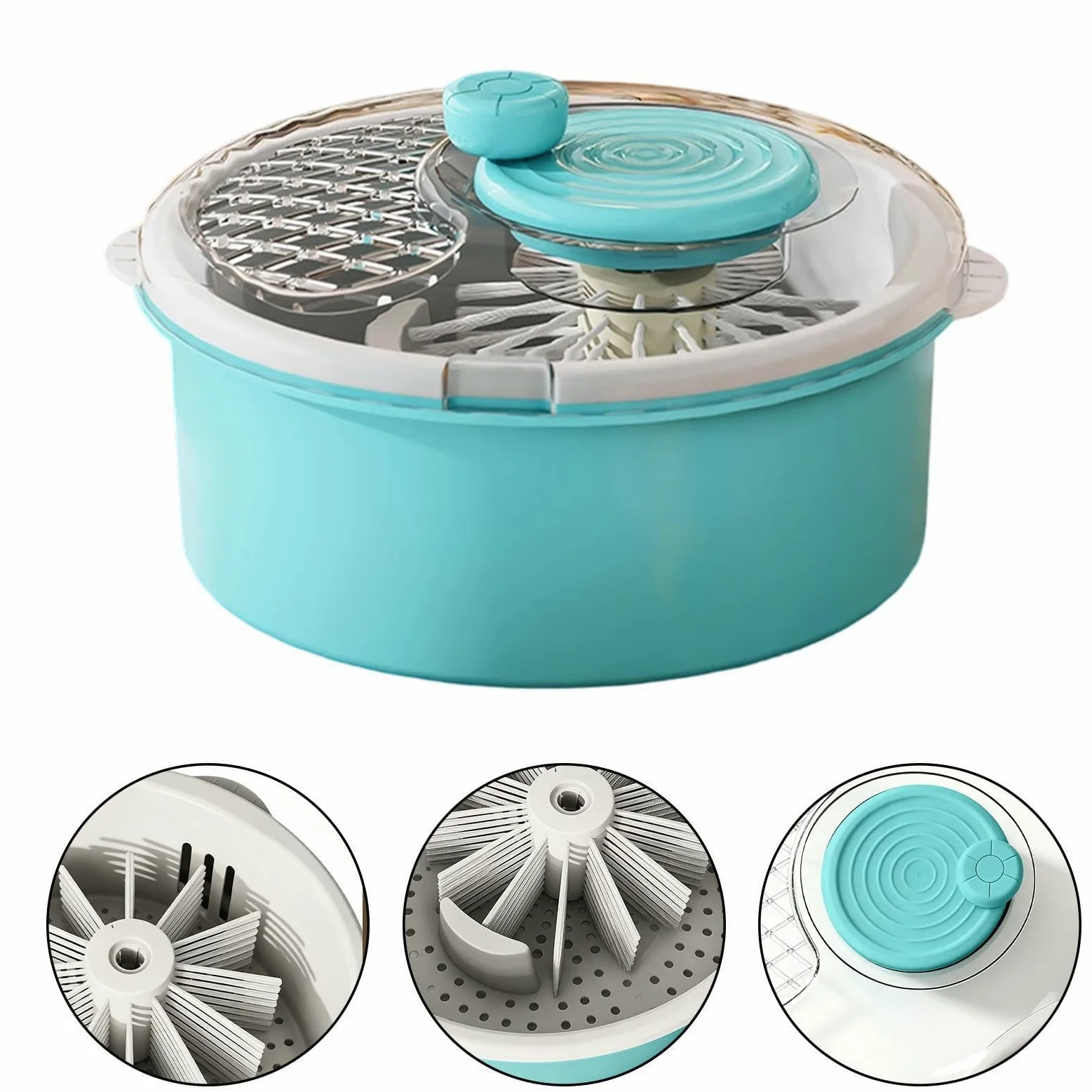 Gran centrifugadora de ensaladas Purificador multiusos, limpieza manual y | Escurridor De Frutas, Verduras Y De Ensaladas Para bayas lechuga alimentos grano hogar cocina