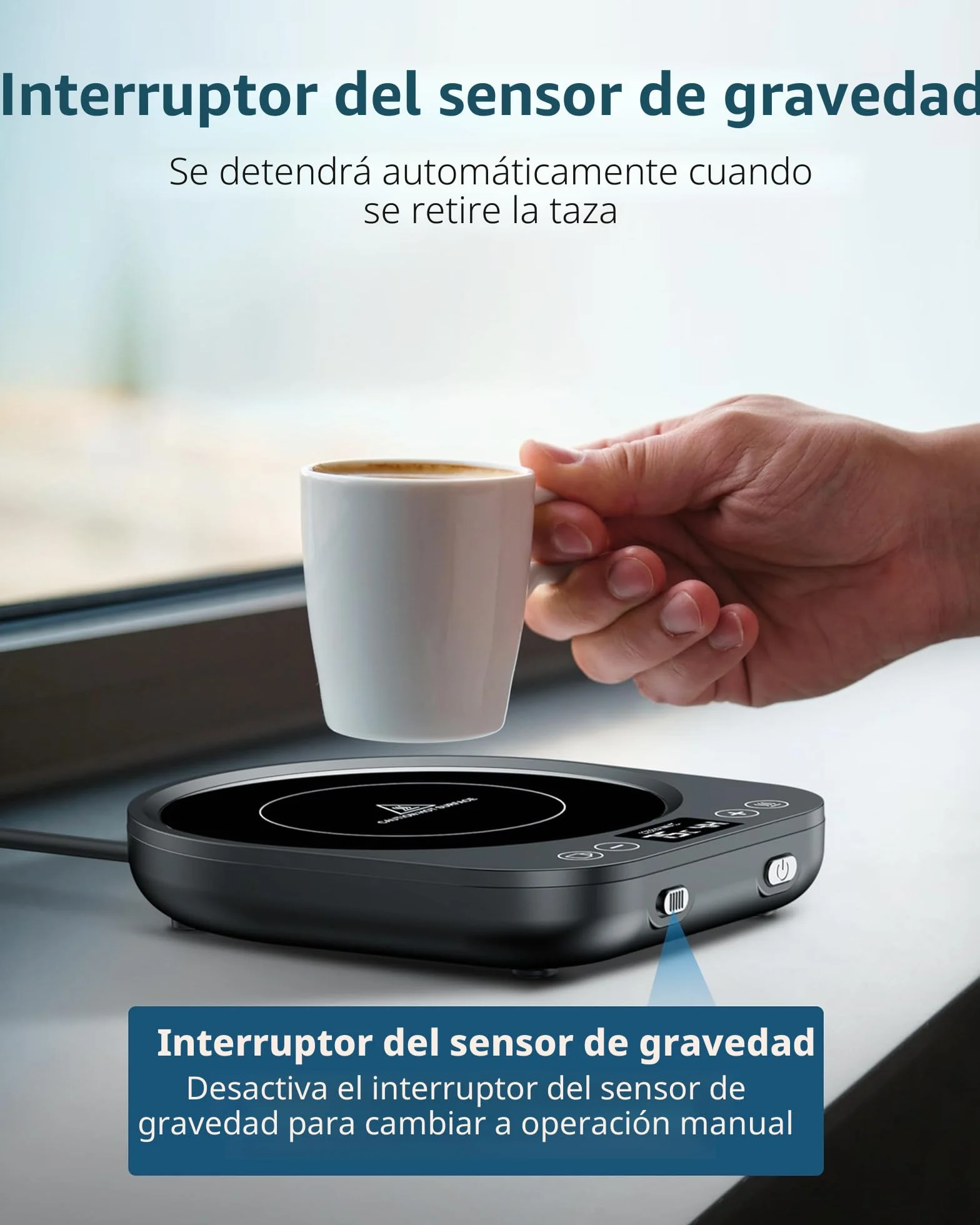 Accwork Calentador de Taza Café, Calentador de Bebidas Calienta Leche, Té con 3 Modos de Temperatura hasta 85℃ Apagado Automático, Calentador de Café para Oficina, Hogar