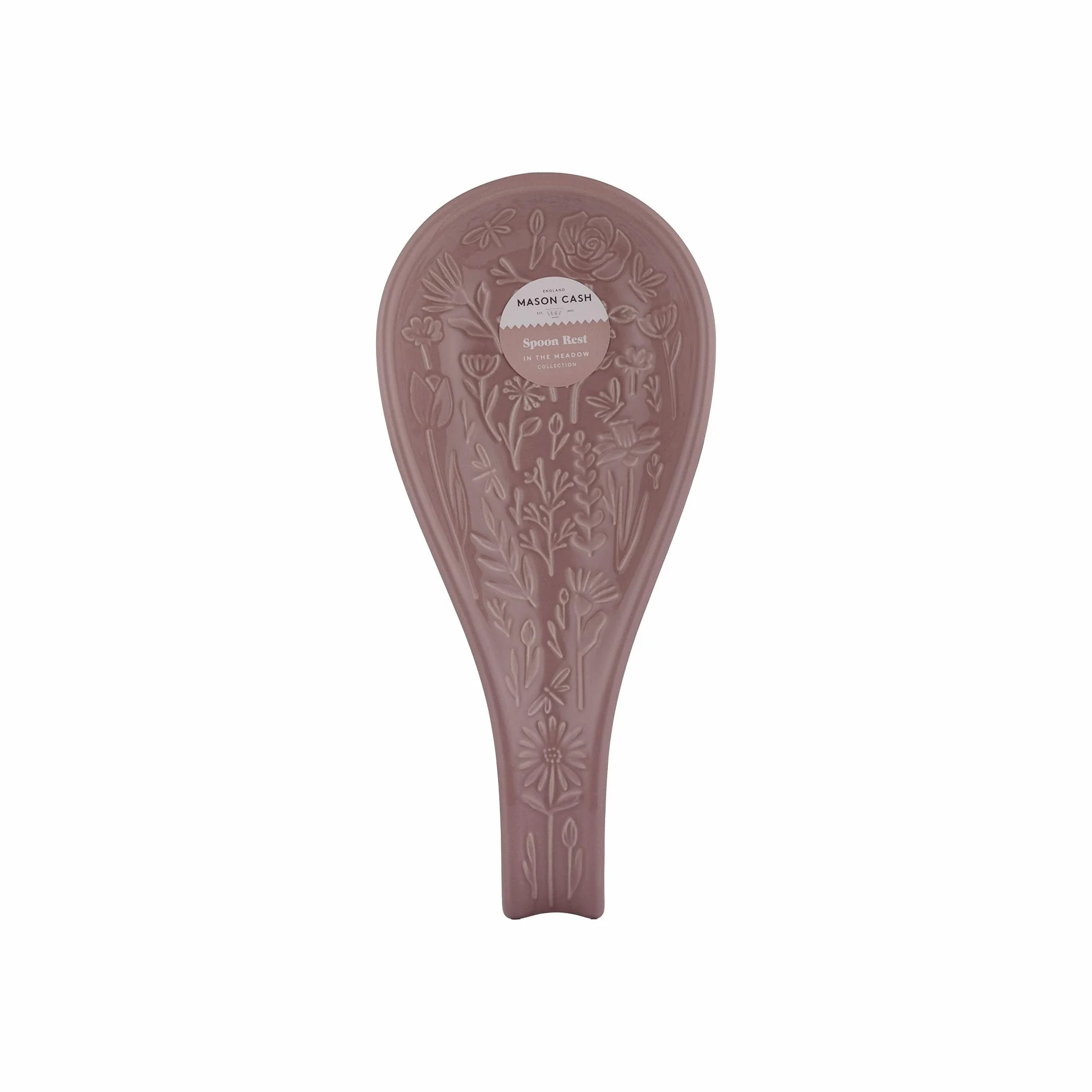 Mason Cash In the Meadow - Soporte para cucharas con diseño floral en relieve, gres duradero, ideal para mantener limpias las encimeras, accesorio de cocina clásico