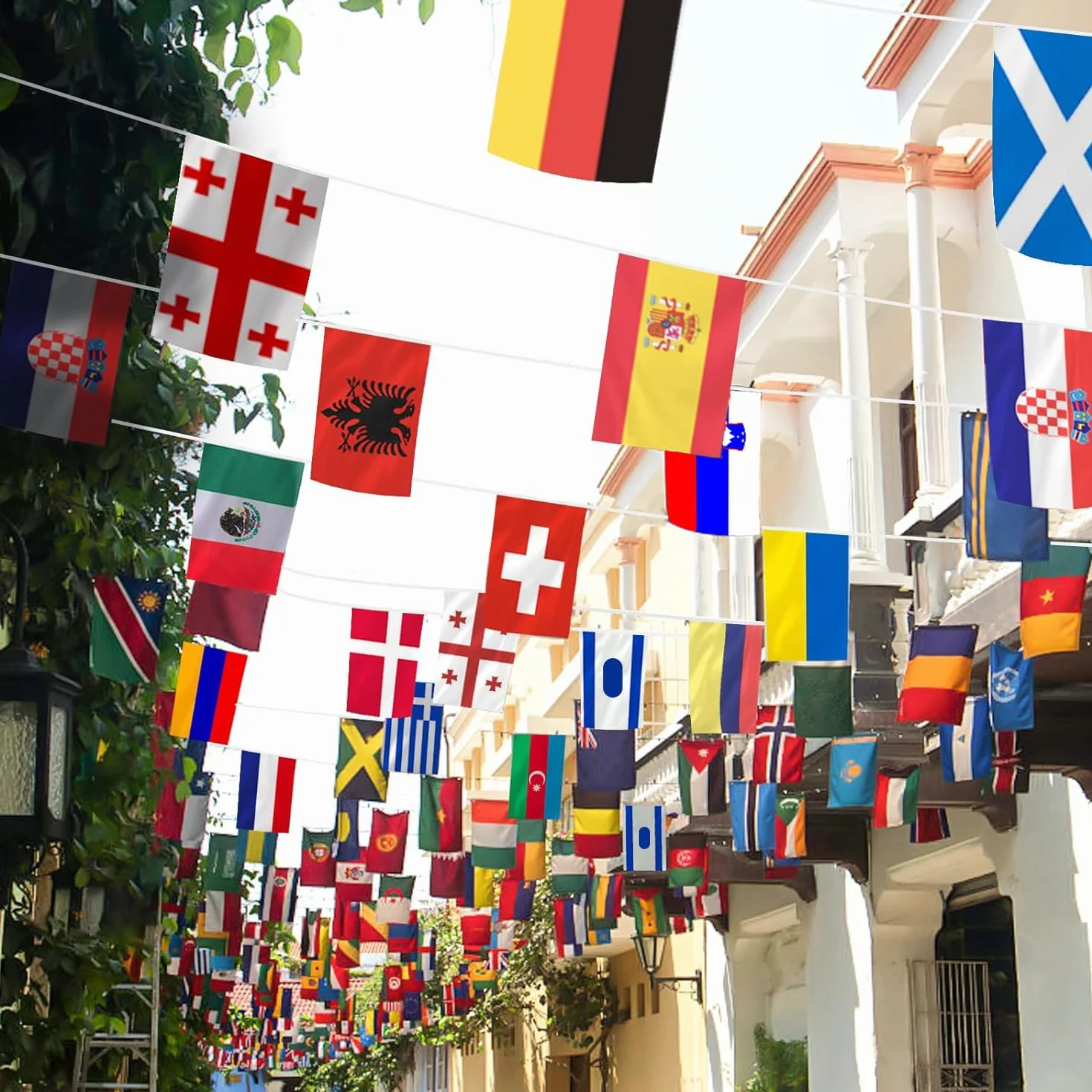 Bandera de Fútbol Europeo Banderines 24 Países Decoración
