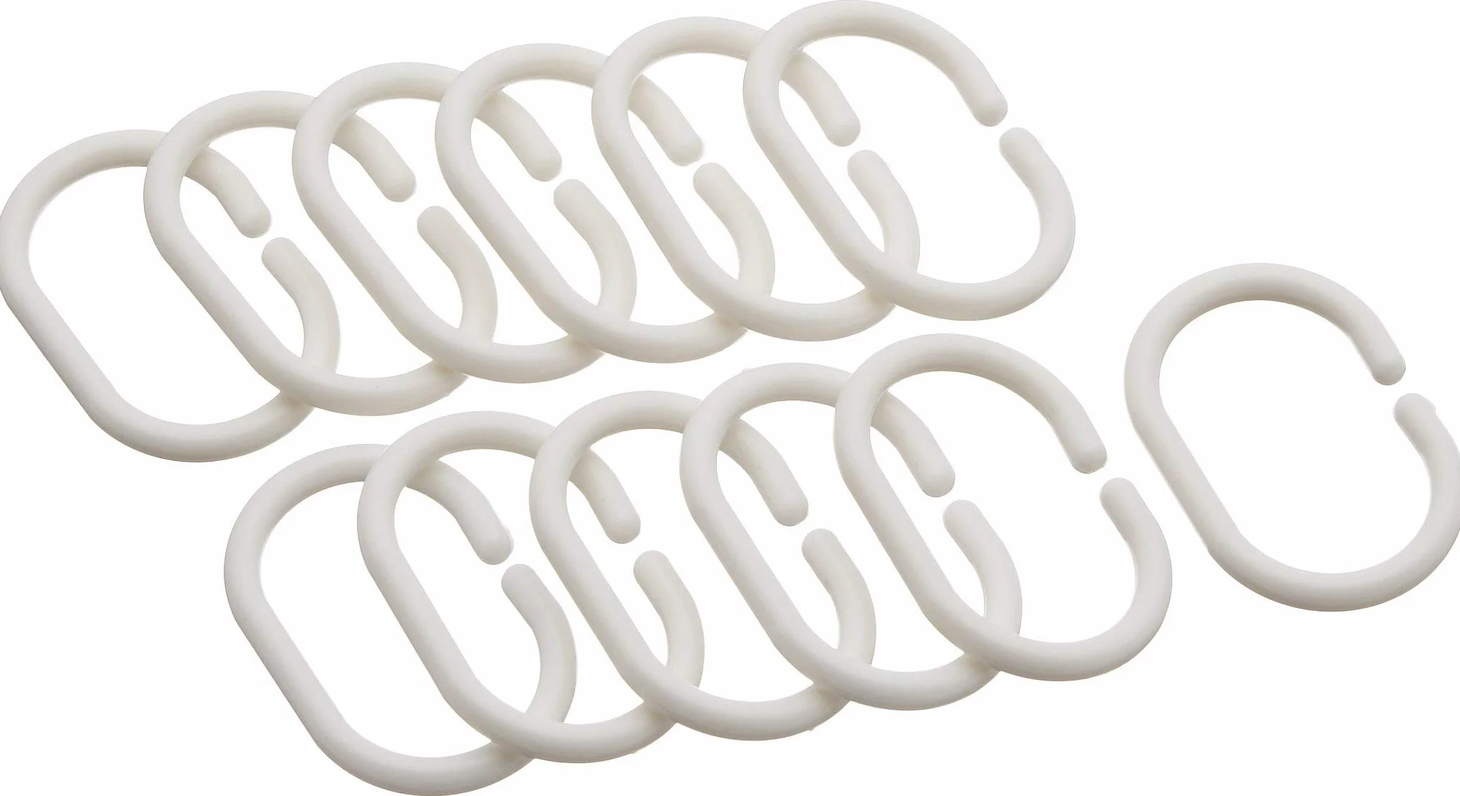 Amazon Basics Cortina de Ducha de Tela Resistente al Agua y al Moho, con Ojales y Ganchos, Lavable a máquina, 180 x 180 cm, Color Blanco