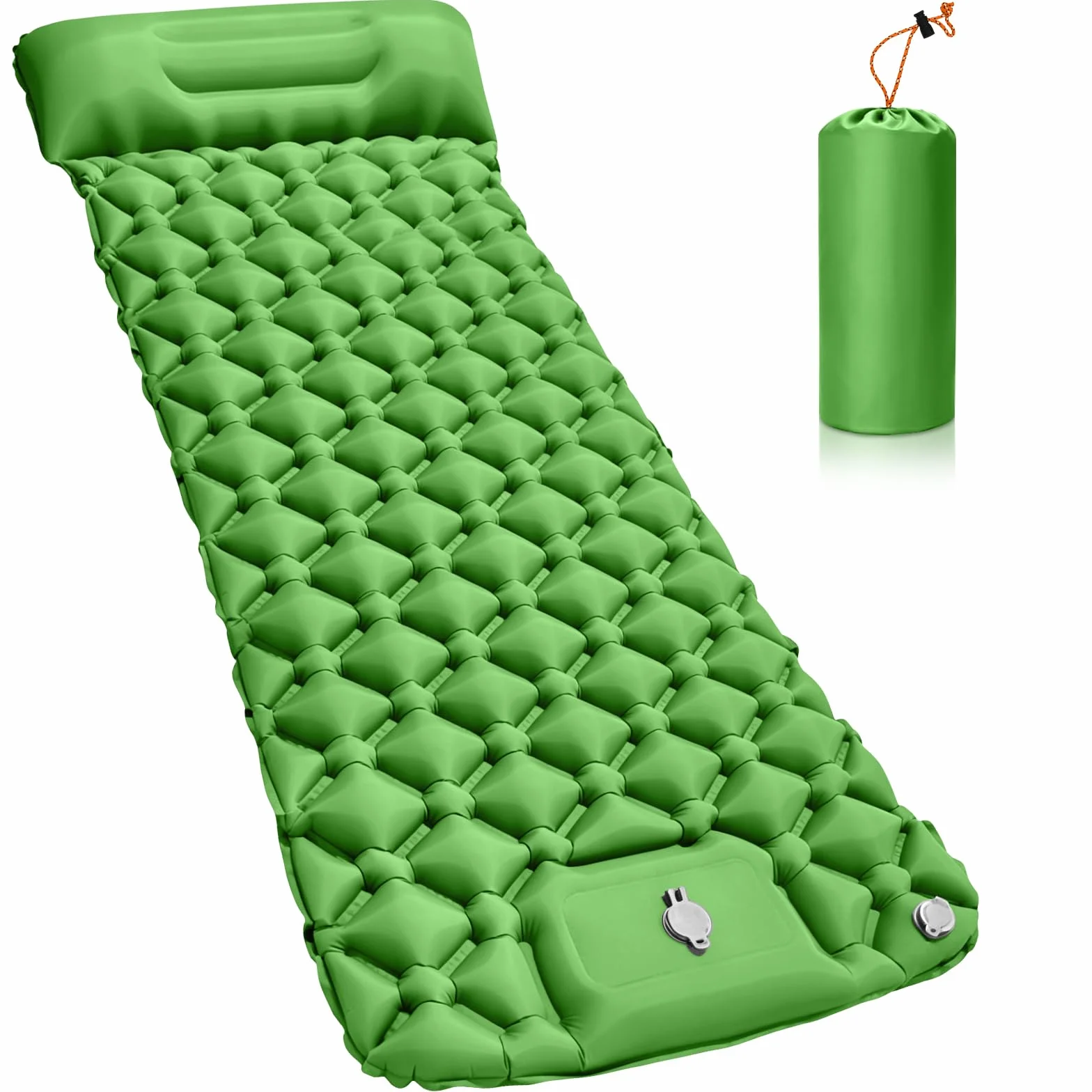 Colchoneta de Camping Autoinflable Ultraligera Impermeable con Bomba de Pie y Almohada
