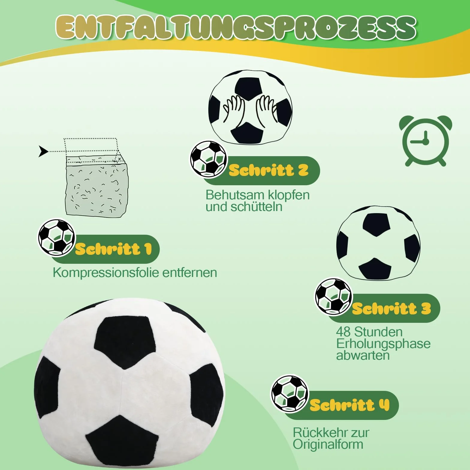 MeMoreCool Puf infantil diseño de fútbol – Suave franela Beanbag con relleno de espuma de alta densidad – Sillón acogedor para niños y niñas en el rincón de la habitación infantil y sala de juegos