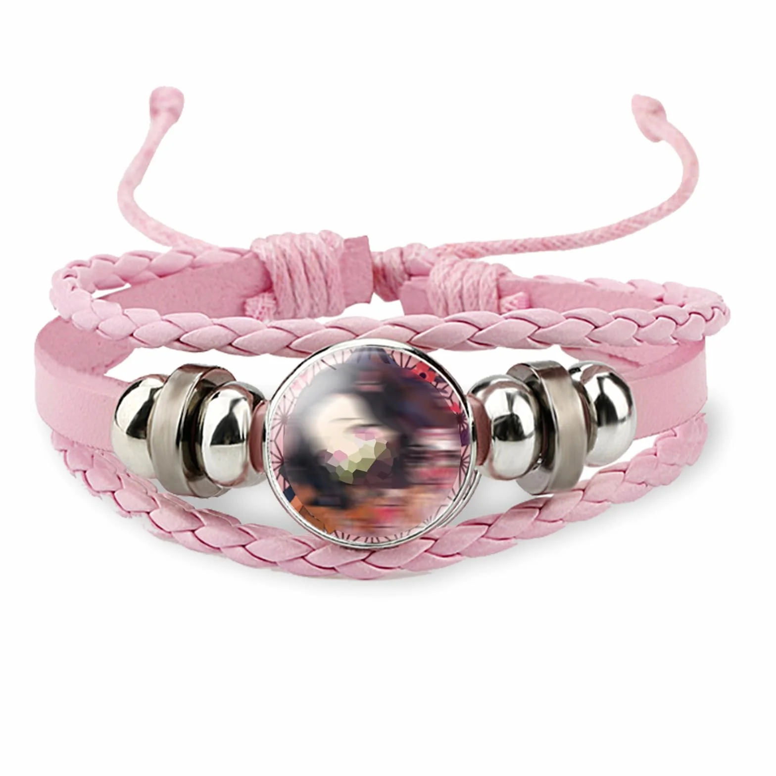 PQKL-party Pulsera de Anime Demon Cuero Trenzado Anime Pulsera Demon Cosplay FanáTico del Juego Pulserapara FanáTico