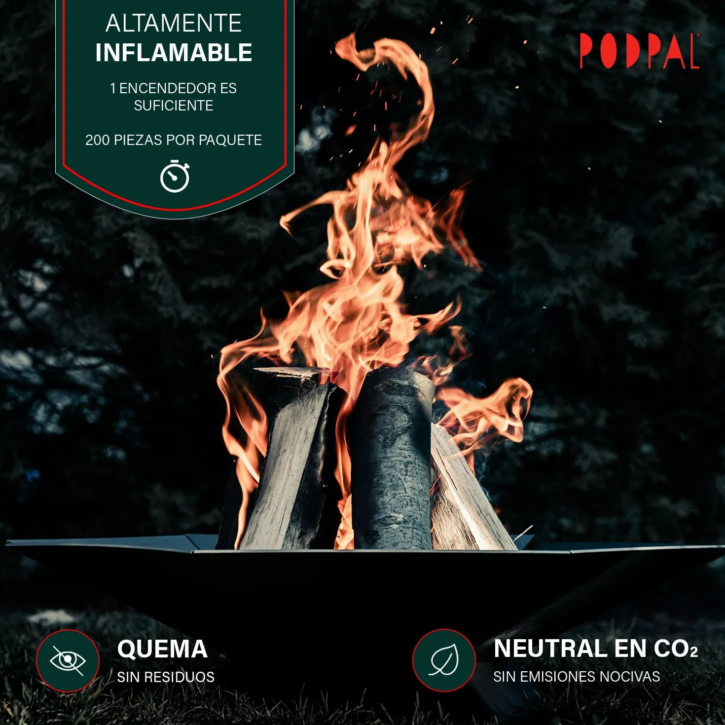 Encendedor de Lana de Madera, 200 Bolas de Fuego, 2 kg para Barbacoa Chimenea