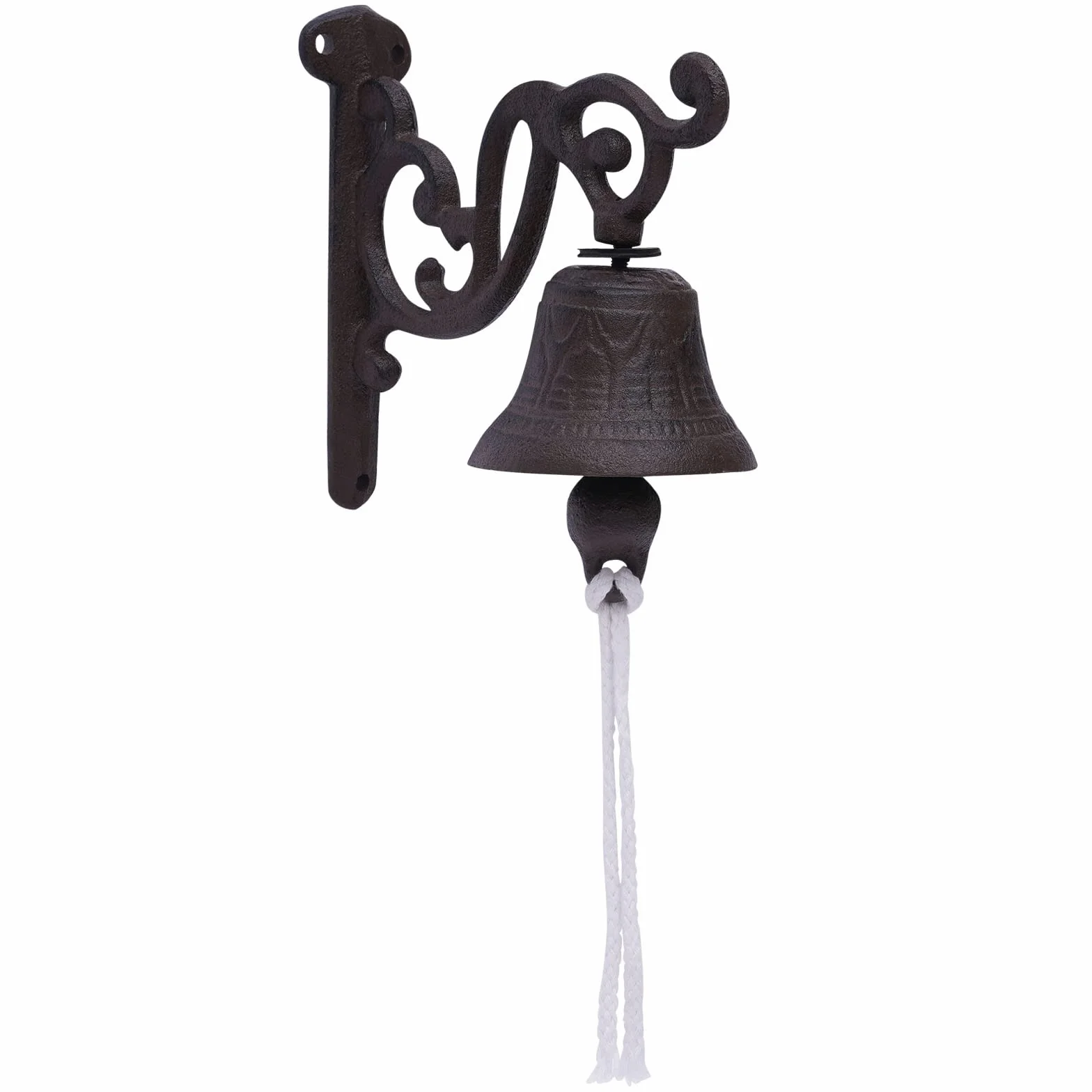 Campana colgante de barco de hierro fundido Campana de capitán rústica negra se puede utilizar en cafés, restaurantes, escuelas, entradas, bares, jardines, 13,5 x 13,5 cm