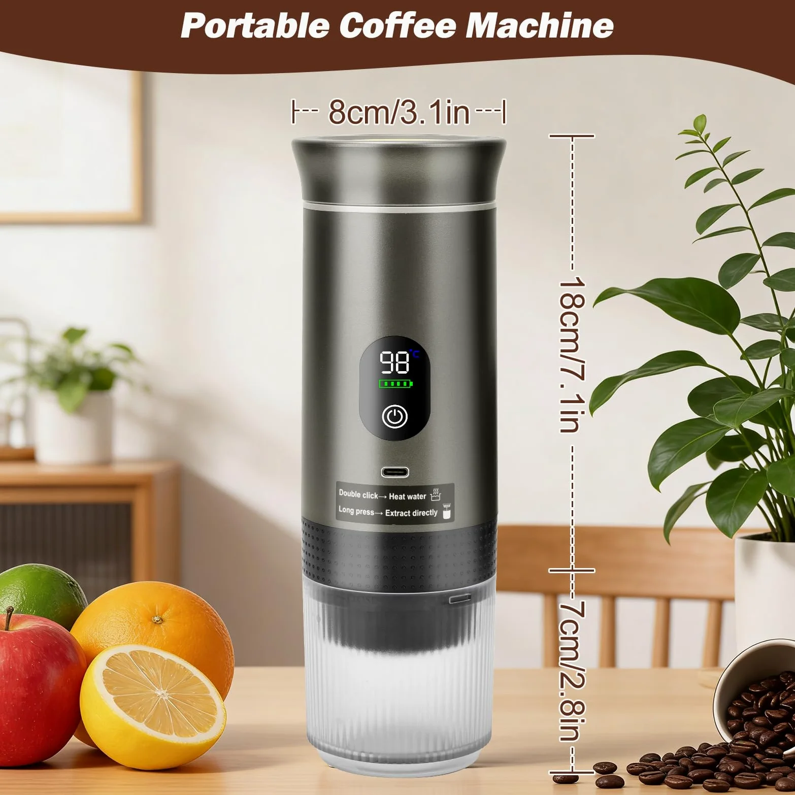 Cafetera Portatil Capsulas Mini Cafetera, Cafetera De Tres En Uno Con USB, Compatible Con Cápsulas De Café Y Polvo De Café, Adecuado Para Acampar, Trabajar Y Caminar