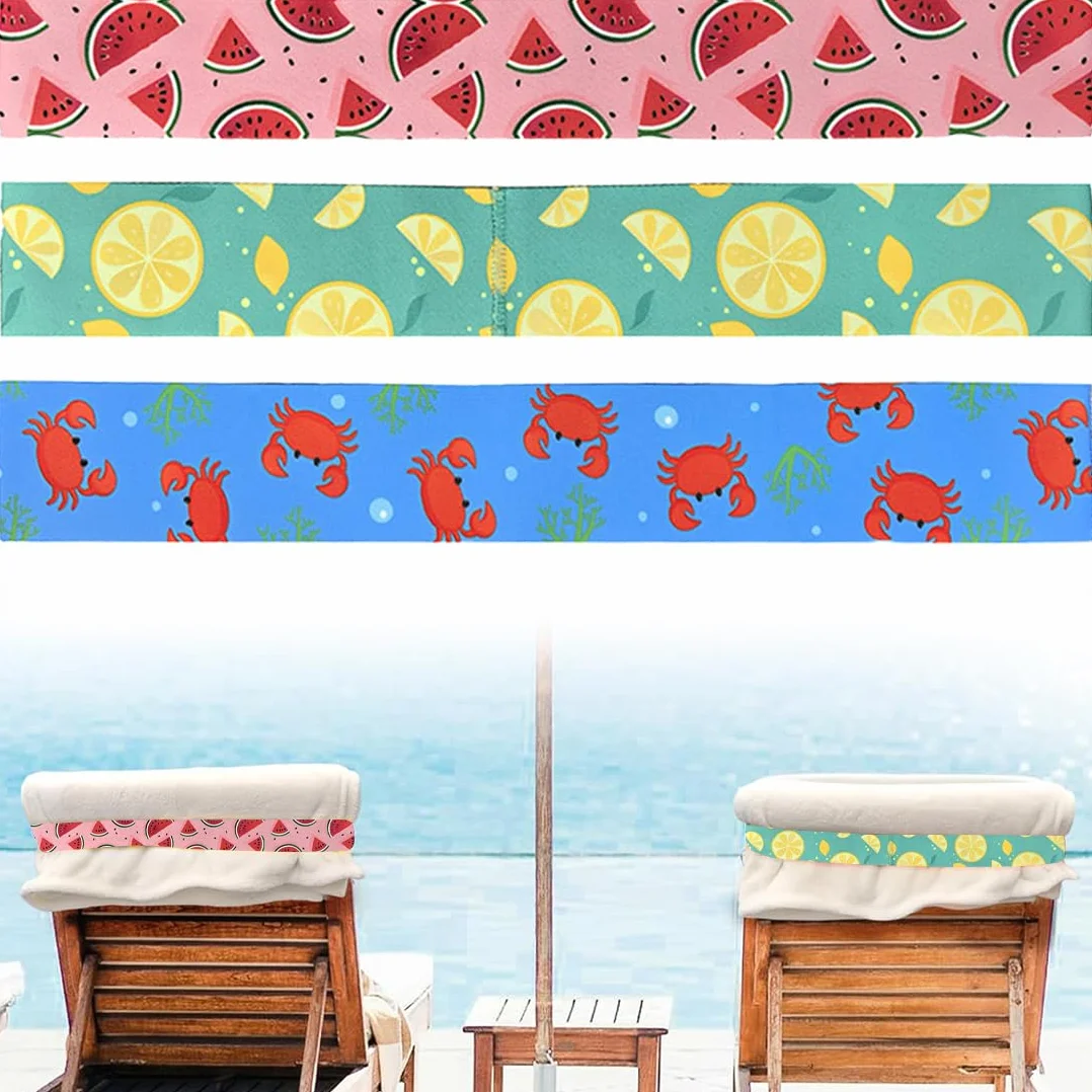 JEYORZY 3 pcs Bandas Elásticas para Silla, Bandas elásticas para sillas de Playa, Clips de Toalla para tumbonas, Correas elásticas de fijación de Toallas para Crucero de Playa y sillas de Playa
