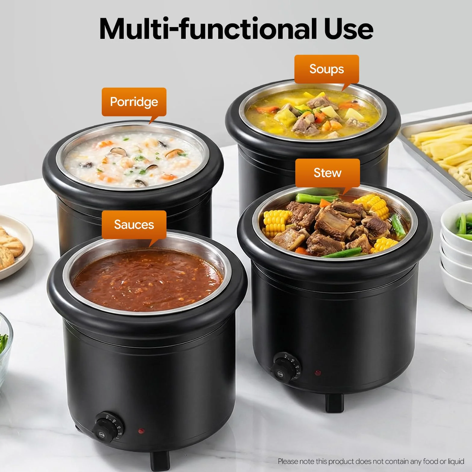 Multicooker eléctrica, 12 L, calentador de sopa, olla caliente eléctrica portátil, hervidor de sopa de 400 W, para calentar estofados, quesos, hervidas incluso bebidas calientes