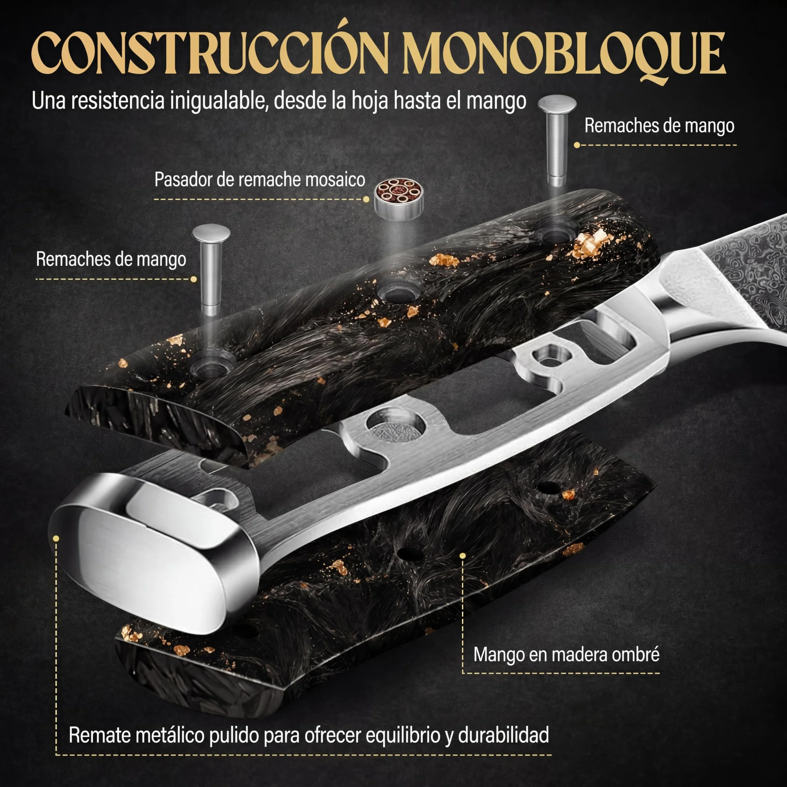 MIKORO Cuchillo Santoku Japonés de 18 cm - Acero de Damasco de 67 Capas con Alto Contenido de Carbono - Cuchillo de Cocina Profesional Ultra Afilado - Mango Ergonómico - Para Carne, Pescado y Verduras
