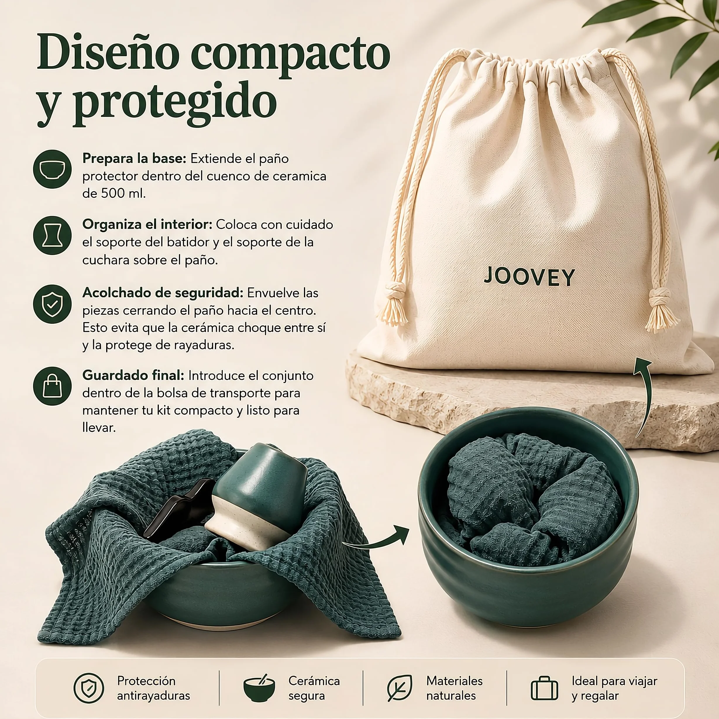 Te Matcha Kit Ceremonial Completo 8 Piezas – Bowl Cerámica 500 ml, Batidor Bambú Natural y Tamiz de Malla Fina – Kit Te Matcha Premium para Preparar Té Matcha Tradicional Japonés