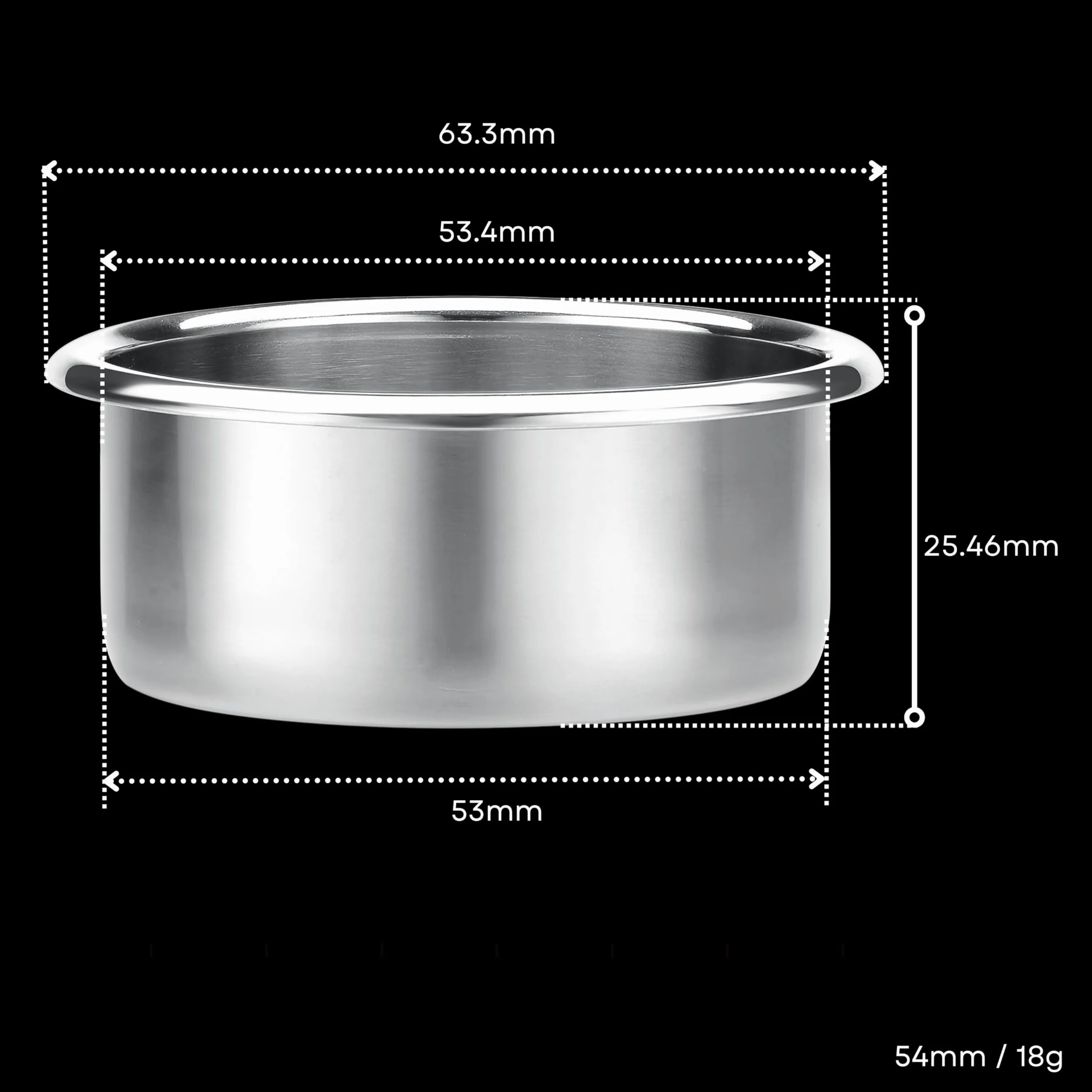 Cesta portafiltro de precisión 54 mm para Breville Sage Espresso, acero inoxidable 304, 18 g