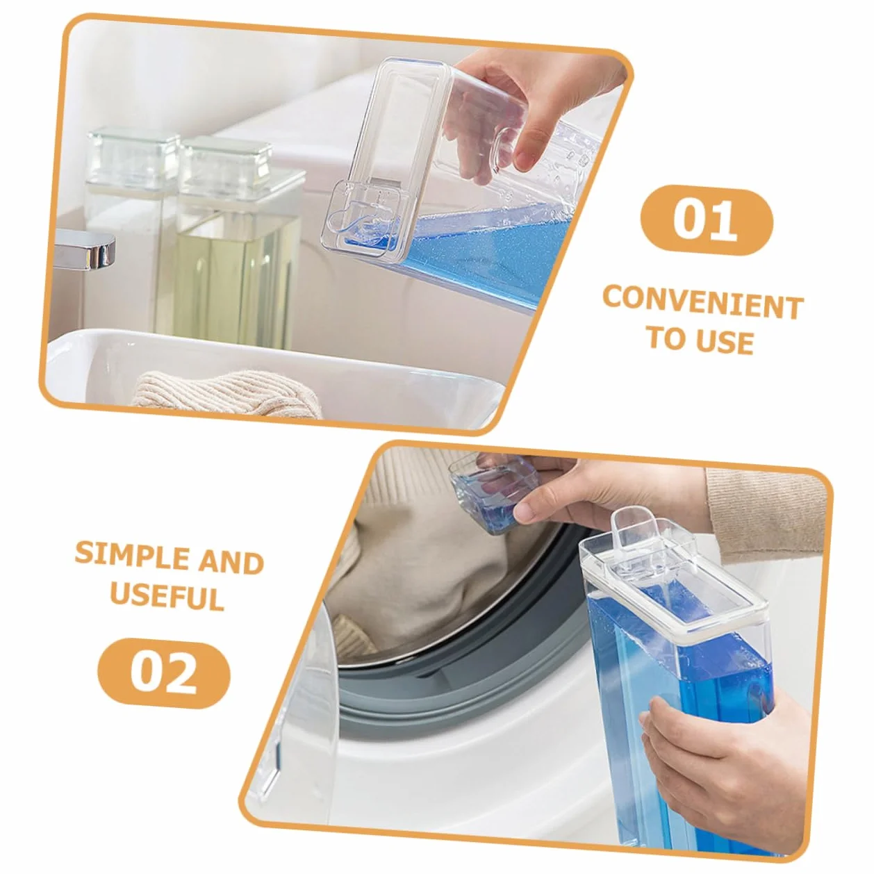2piezas Botellas De Lavandería Rellenables De Transparente para Líquidos Detergentes y Jabones para Almacenamiento De Loción Baño