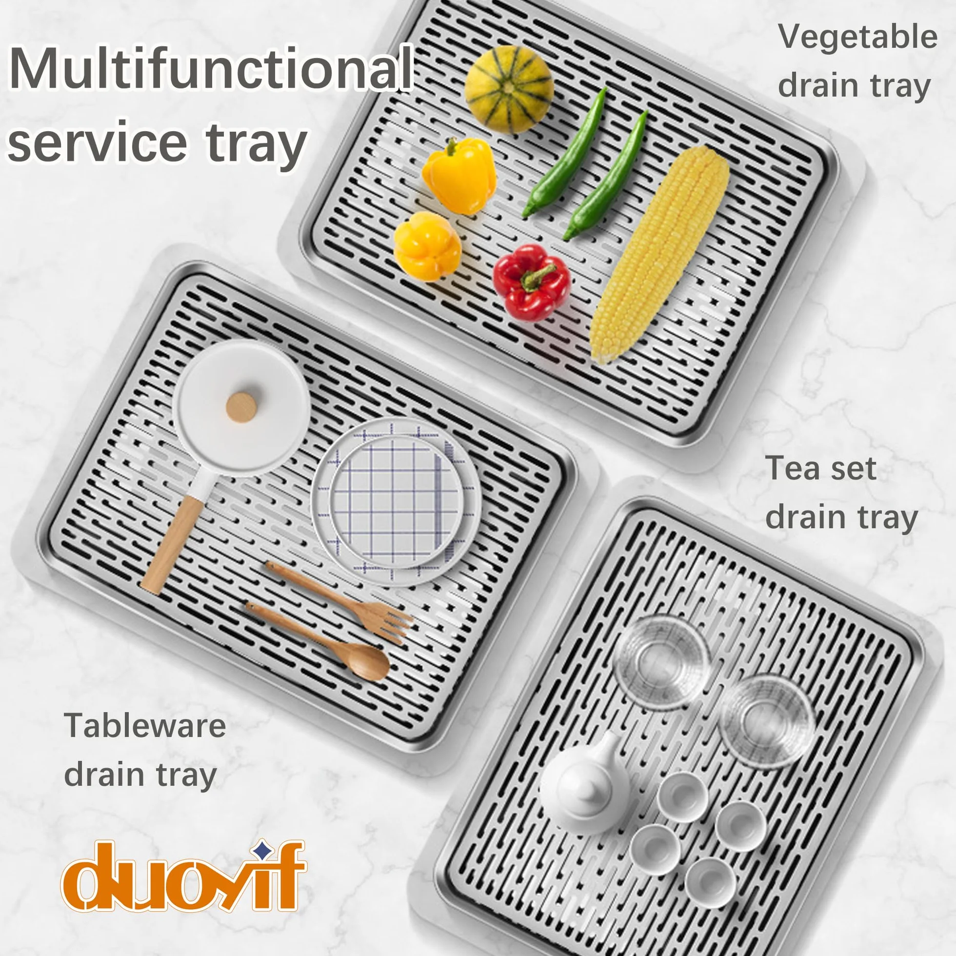 duoyif Bandeja De Goteo De Acero Inoxidable, Bandeja De Goteo De Cerveza, Bandejas Antigoteo Rectangular, Bandeja De Te Inox, Bandeja De Goteo Para Restaurantes Bares Cocinas (31,5x24,5x2,5cm)