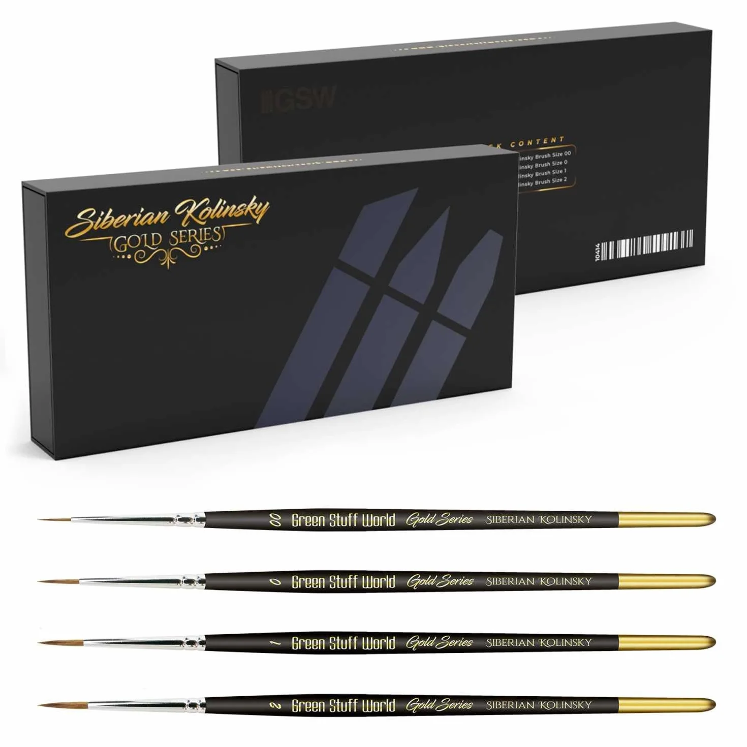 Kolinsky Premium Gold Series - Juego de 4 pinceles