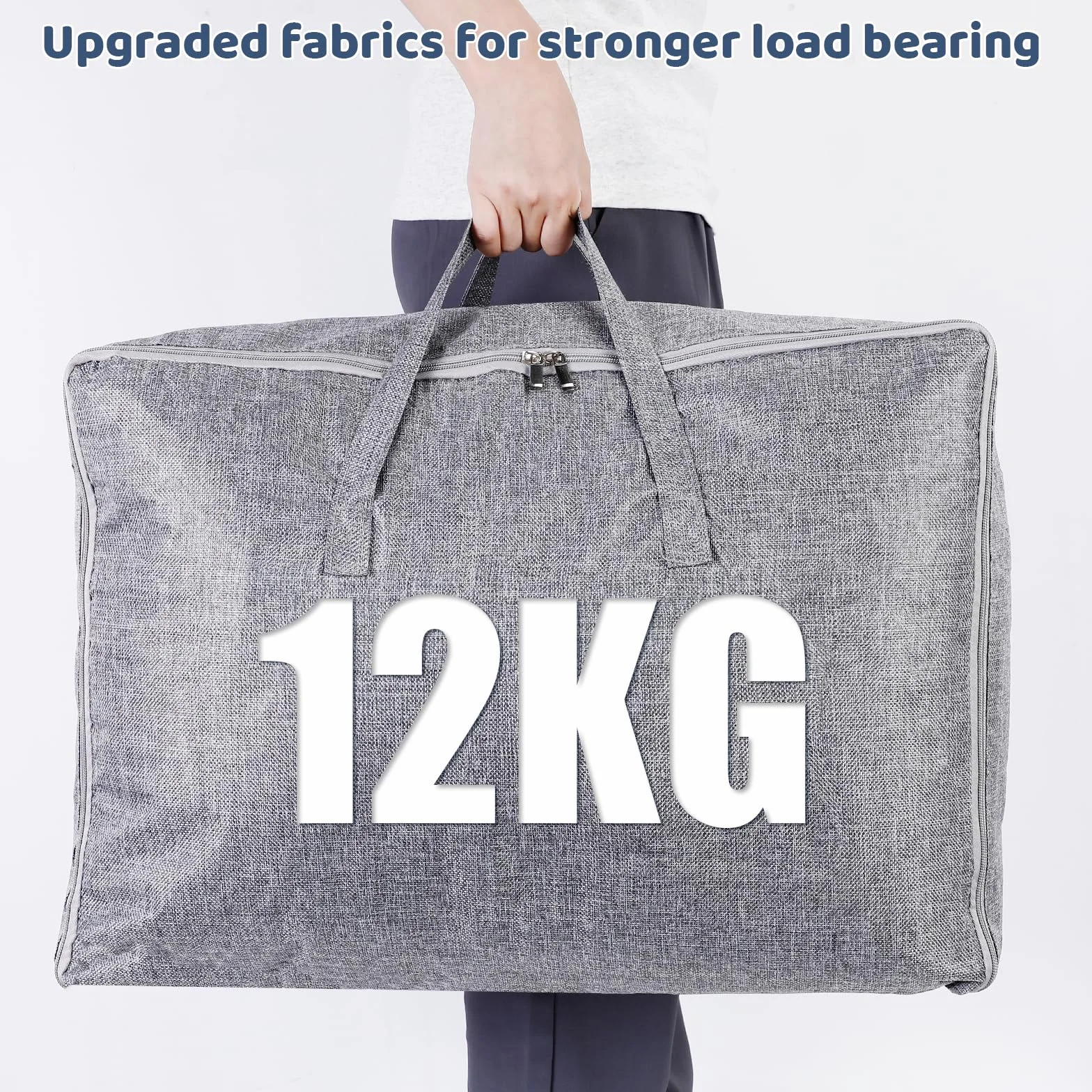 AiQInu Bolsa Almacenaje Ropa Grande 105L, Plegables Bajo Cama Bolsas para Guardar Ropa con Manillar, Impermeable Bolsa de Almacenamiento Ropa de Temporada, Edredones, Mantas, Moverse o Viajar