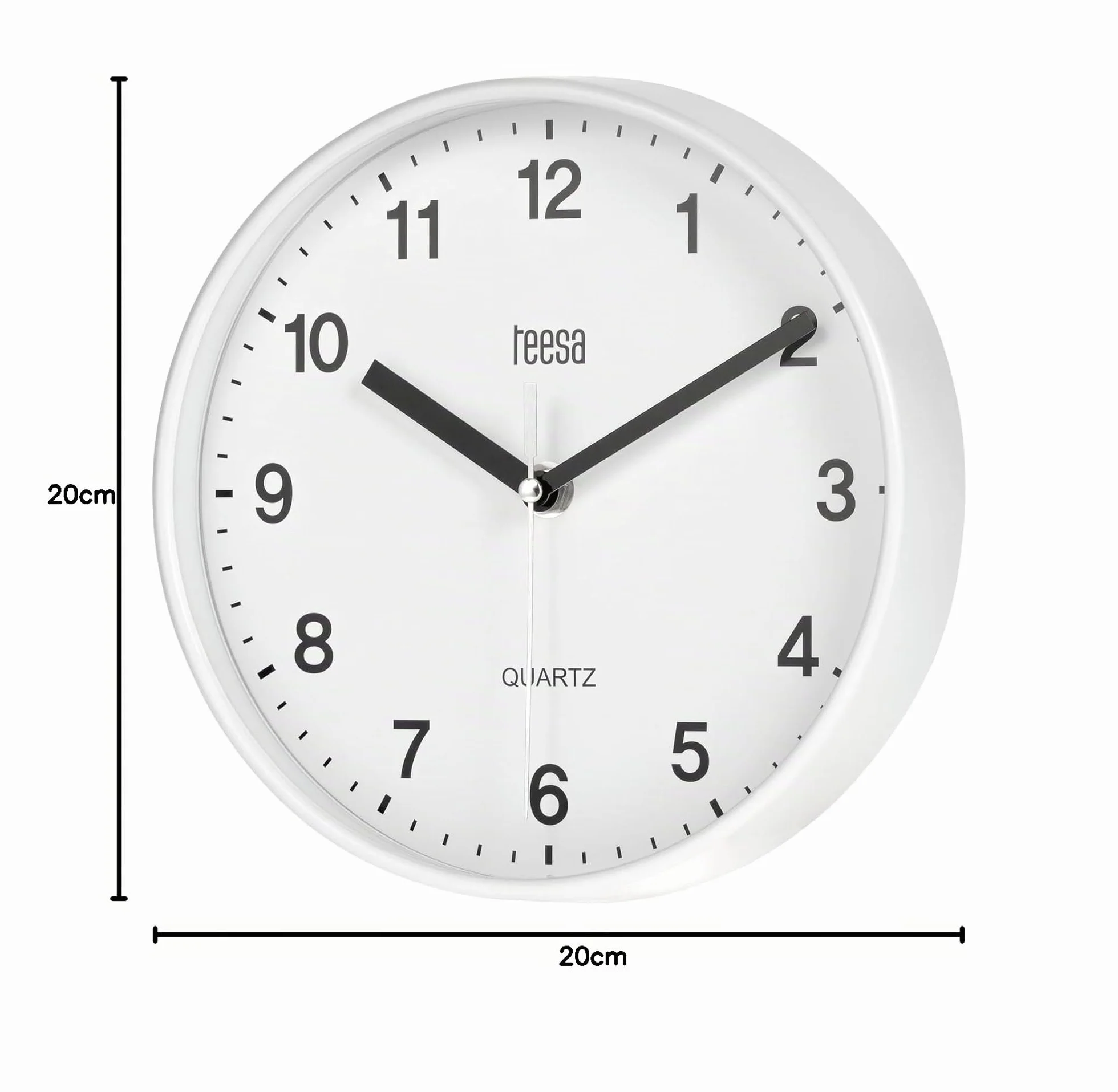 Teesa Reloj Analógico de Pared Universal 20 cm TSA0038 Blanco