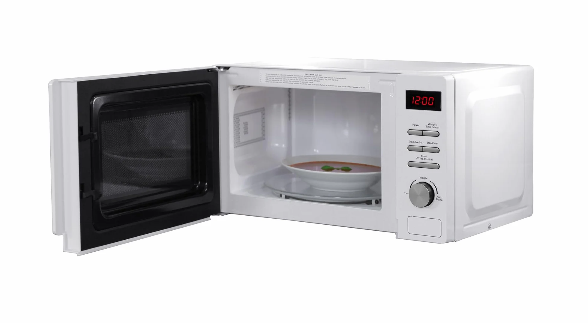 Russell Hobbs RHM2079A - Microondas digital básico, 20 l y 800 W, 5 niveles de potencia, descongelación automática, 8 menús de cocinado automático, reloj y temporizador, fácil de limpiar, blanco