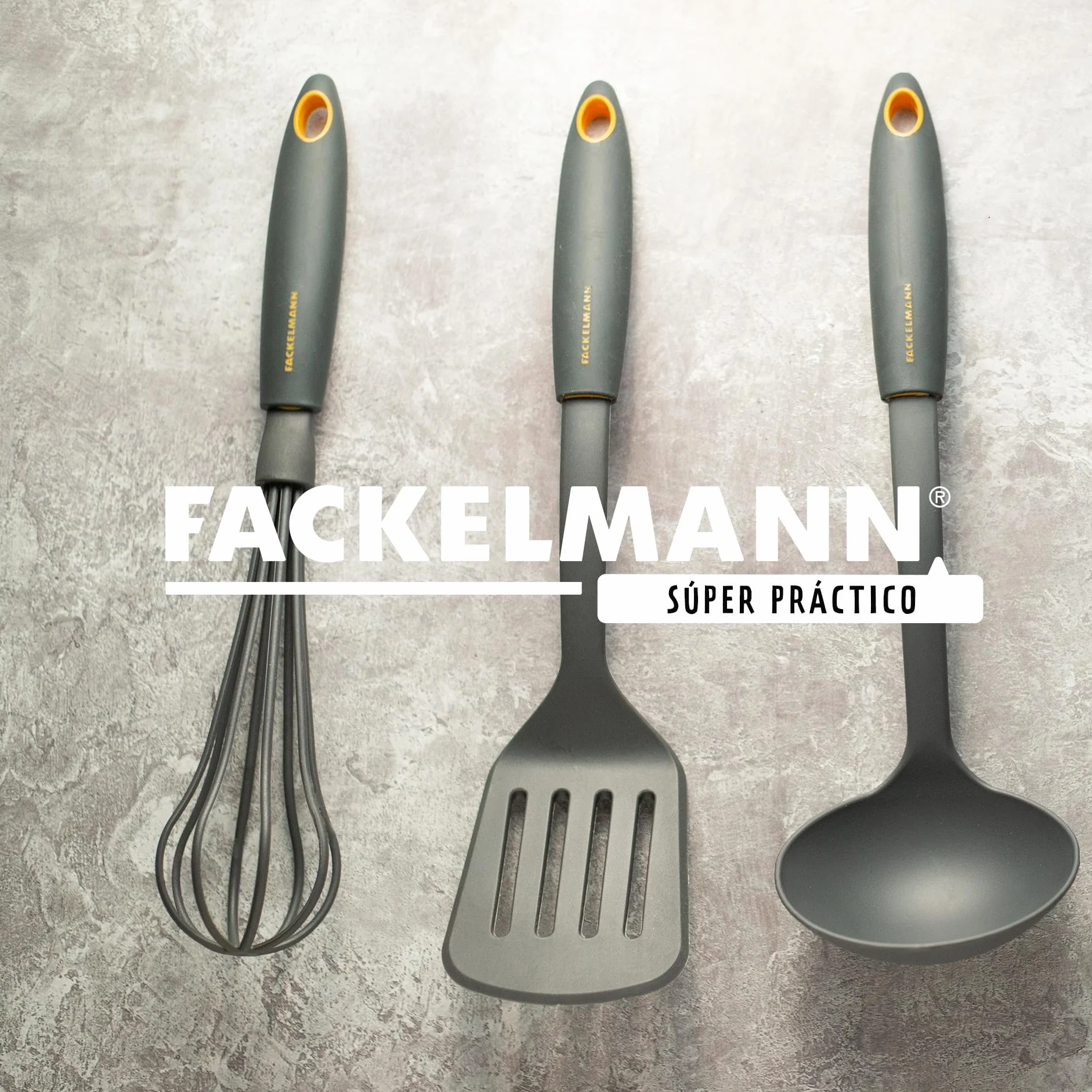 Fackelmann Soft Batidor Manual de Varillas, Nylon resistente hasta 220ºC y Mango Suave y Antideslizante de Polipropileno, Diseño Ergonómico, 29x7cm, 1 ud.