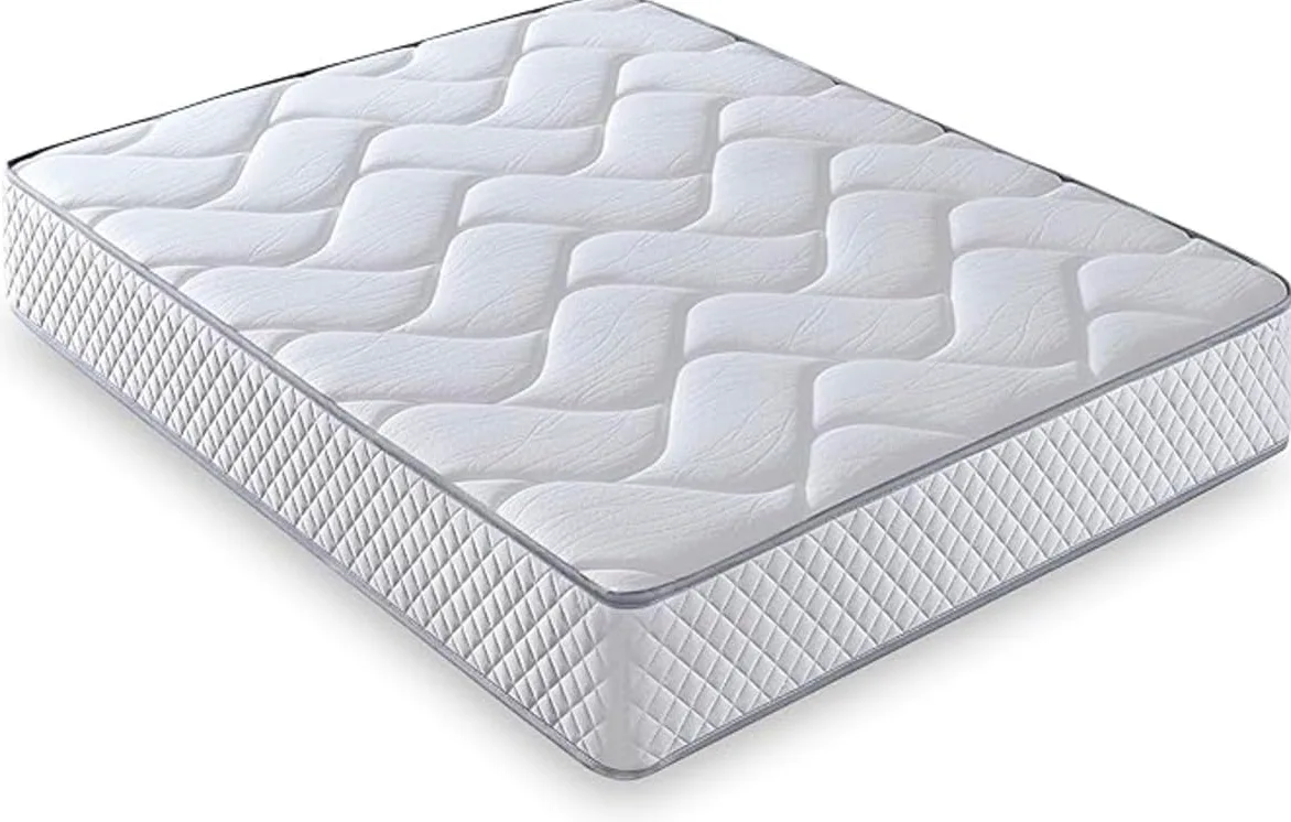 LUXIABED Colchón 150x190 Reversible de Matrimonio. Alto Confort. Transpirable, Antiácaros y Hipoalergénico. Viscoelastica Plus Adaptable. Confort + Firmeza Media Blanco. Modelo Genius Altura 30 cm