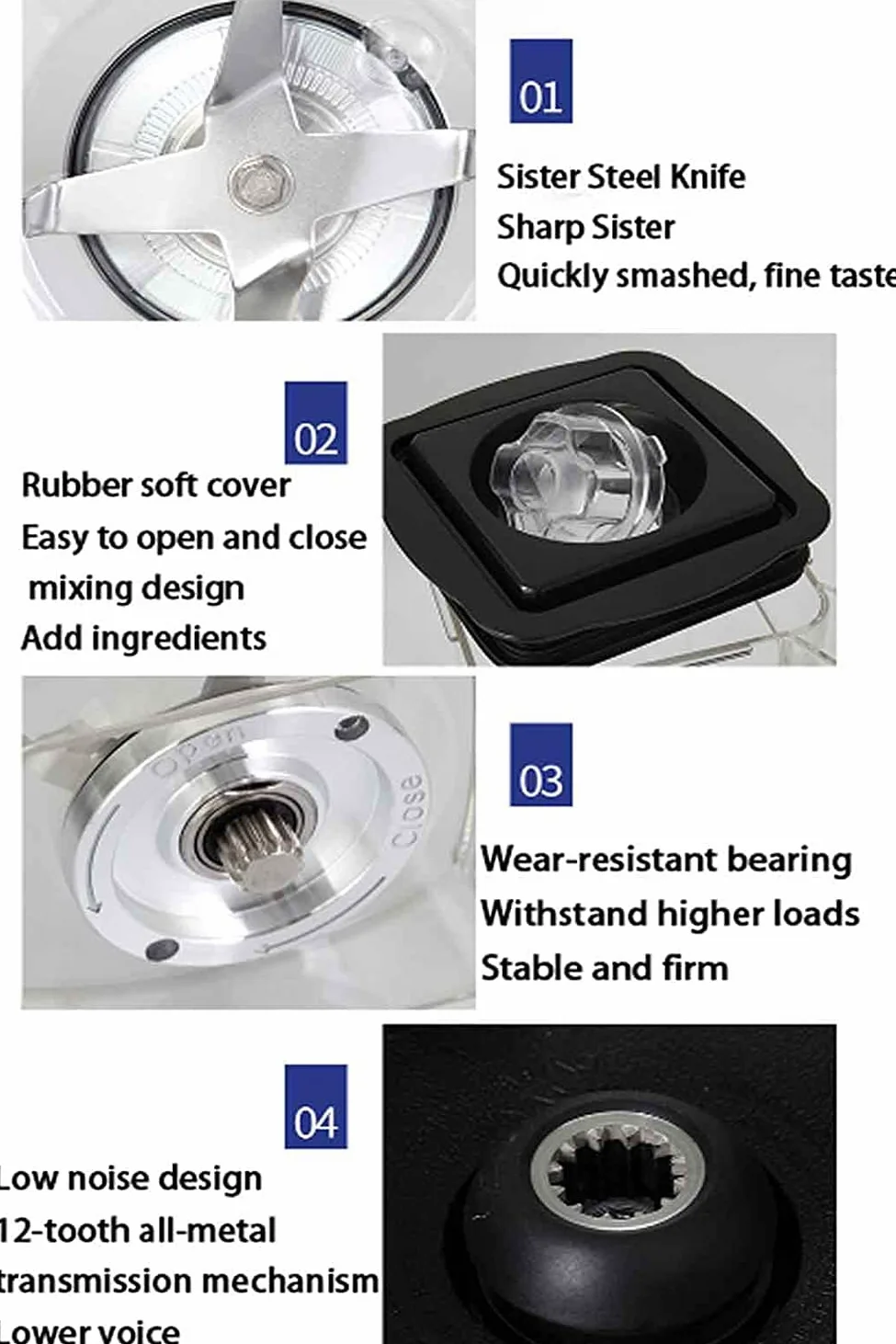 Transladora de hielo de bajo totalmente automática con cubierta insonoriza, batidora de vacío al vacío de alta velocidad, batido de 5 velocidades, ajustable adecuado para la tienda de té de leche