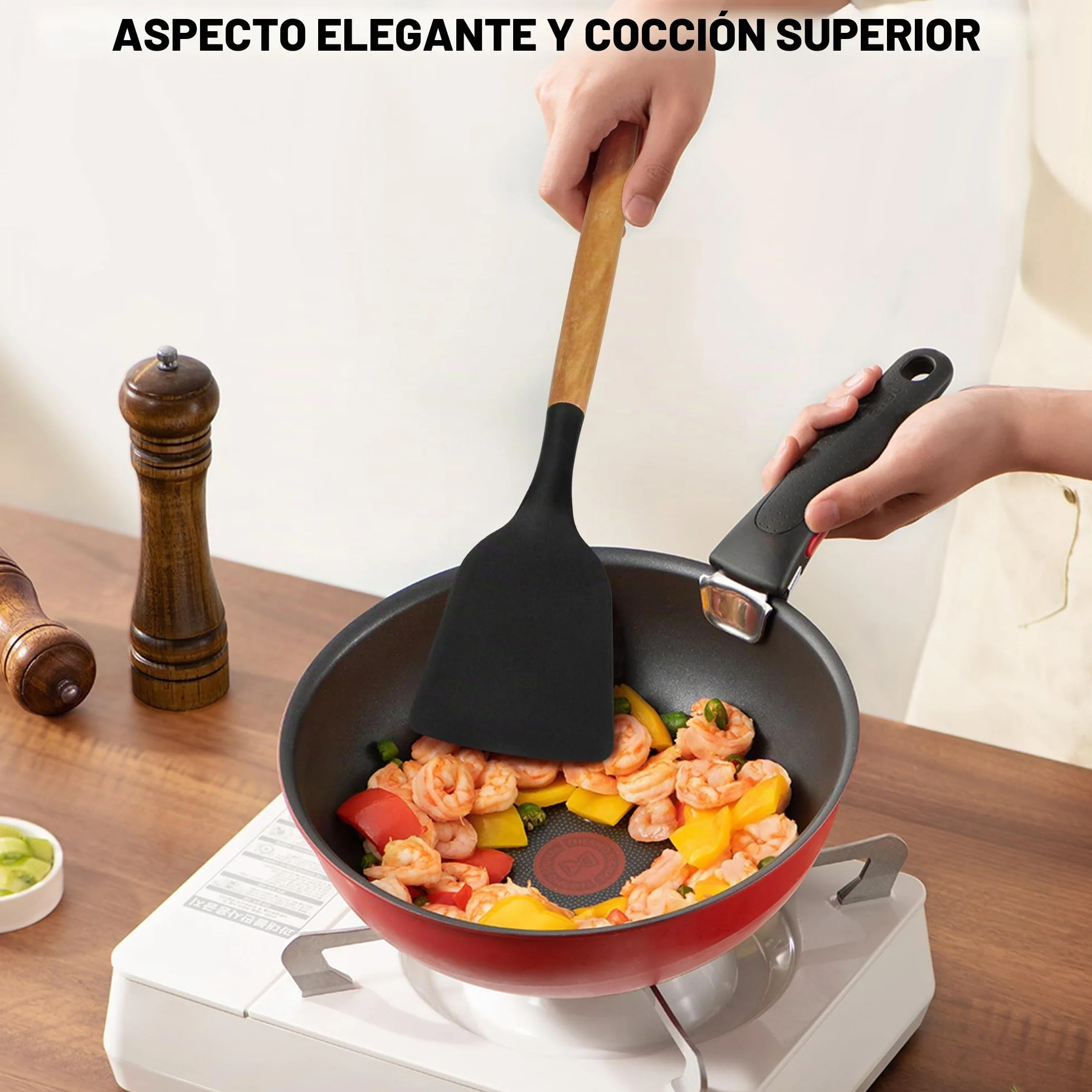 Vortix 19 Piezas Juego de Utensilios de Cocina de Silicona con Soporte
