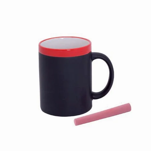 DISOK Lote de 30 Tazas Pizarra Cerámica Ideales para Desayuno, en Caja de Regalo. Tazas Infantiles para Colorear