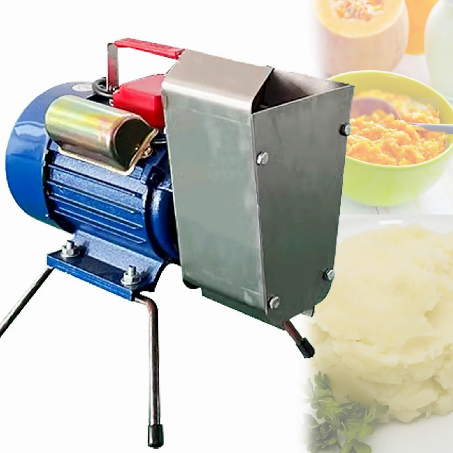 Machacador de Patatas eléctrico y Prensa de Alimentos de Alta Resistencia para sopas, Alimentos para bebés, Batidos, machacador de Patatas de Acero Inoxidable, Herramienta de Cocina