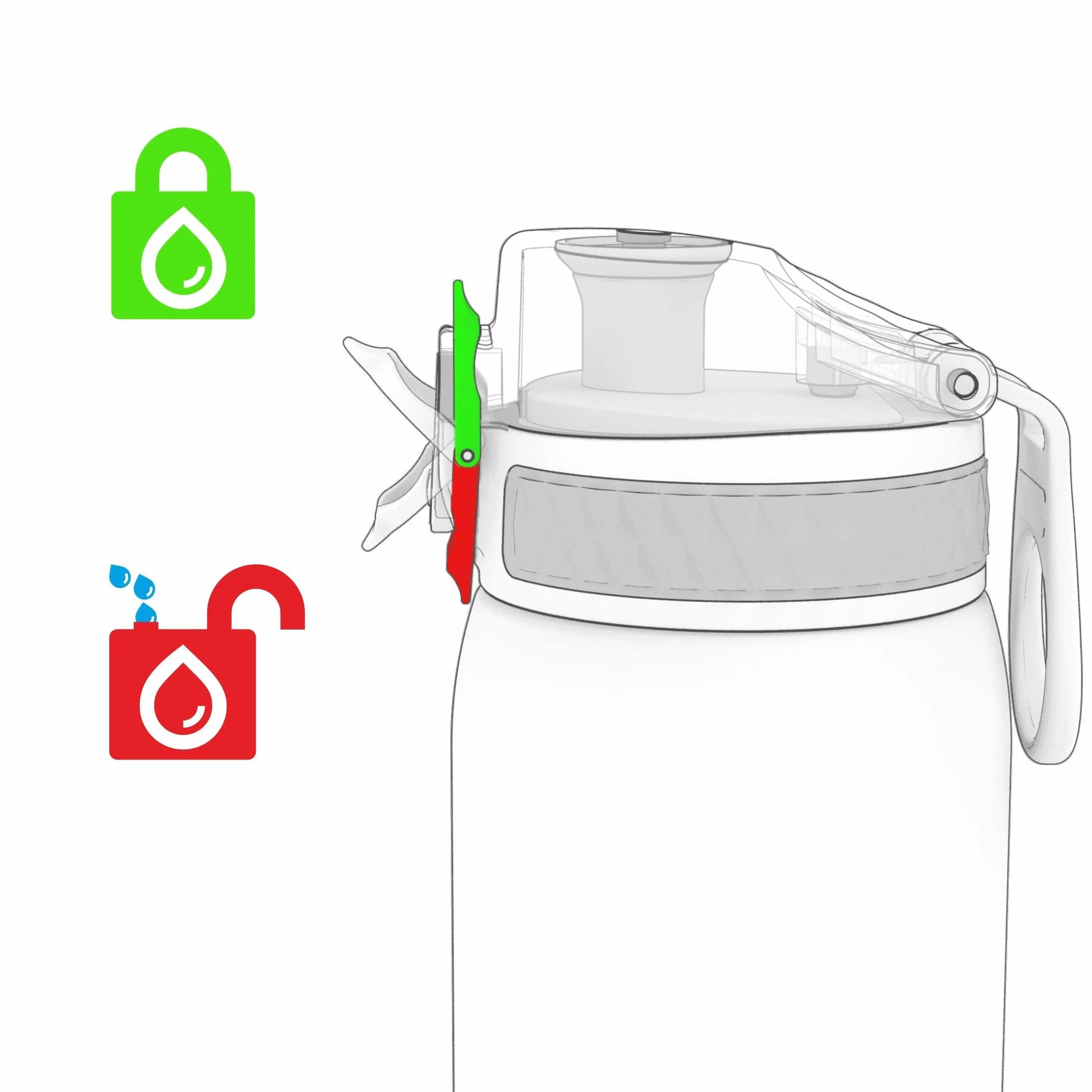 ion8 Botella Agua Inox 600ml a Prueba de Fugas Cerradura Segura Aptas para Lavavajillas