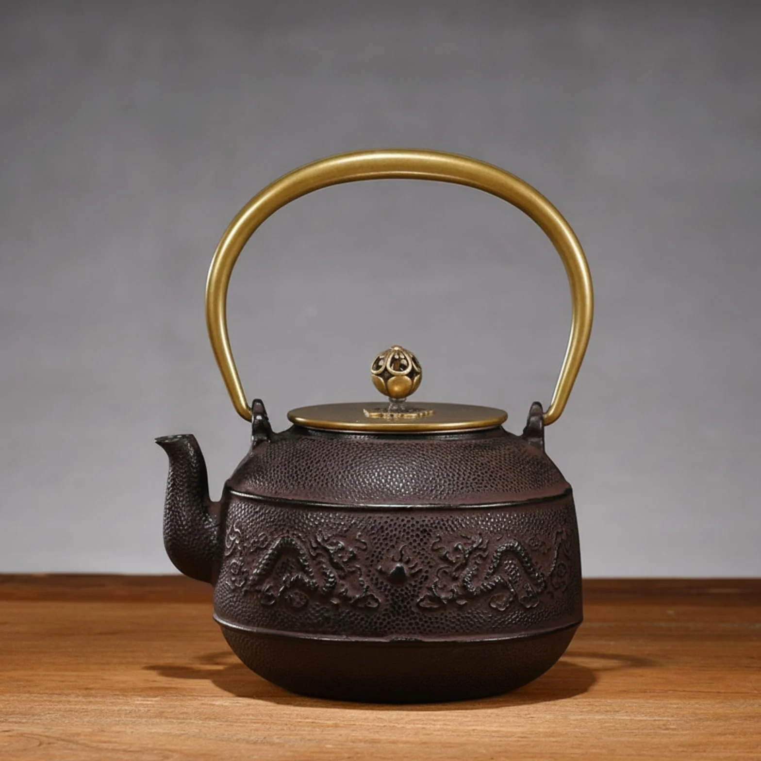 Tetera Hierro Fundido con Cesta para Infusiones Creativa Tetera con Cesta para Infusiones Aficionados Al Té, Black, Chunsemanyuan