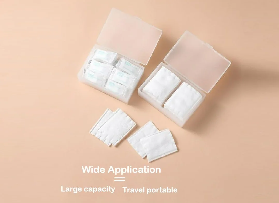Almohadilla de algodón transparente para viaje, gran capacidad, caja de almacenamiento con material de polipropileno, hermoso diseño, multiusos (Travel storage box)