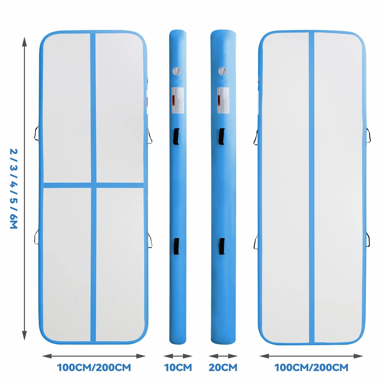 Colchoneta Gimnasia Artística 20cm Gruesa 3m Tumbling Inflable con Bomba Eléctrica