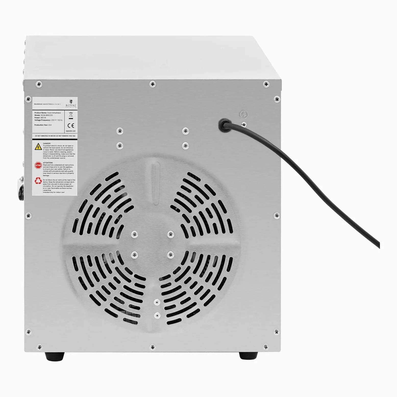 Royal Catering RCDA-800/23S Deshidratador 800 W 8 estanterías Secador Deshidratador